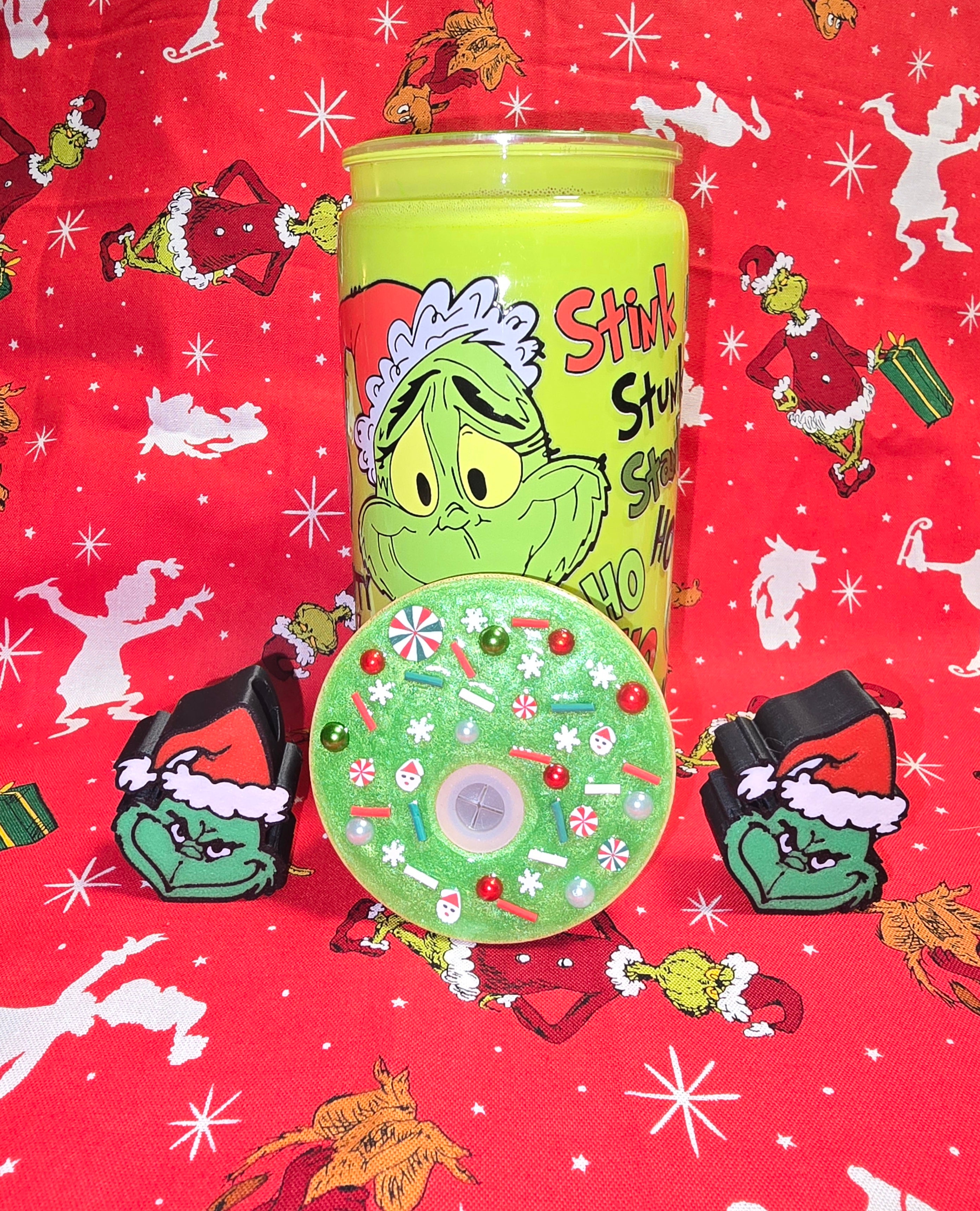 16oz Grinch Milk Snow Globe Tumbler