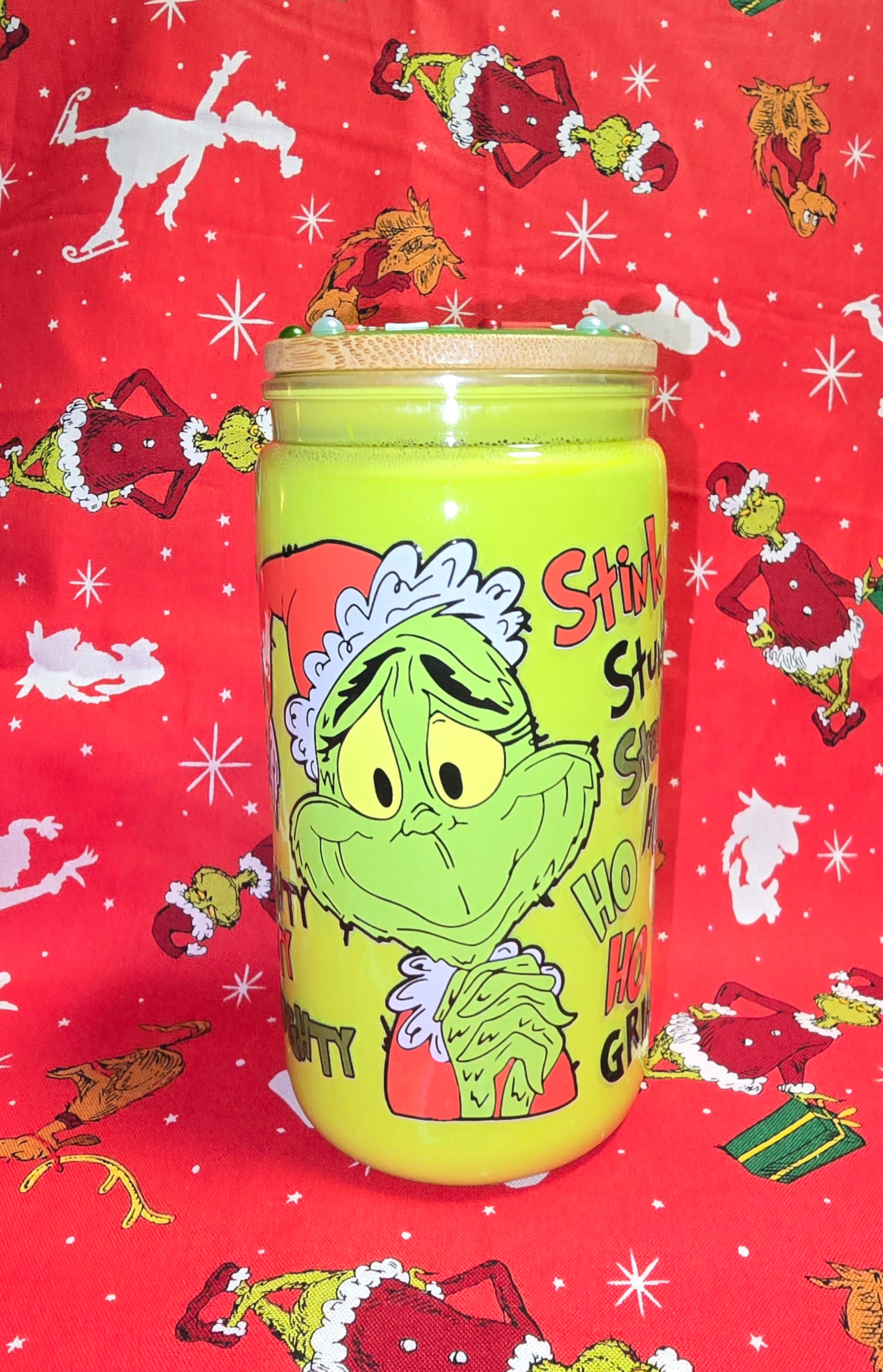 16oz Grinch Milk Snow Globe Tumbler