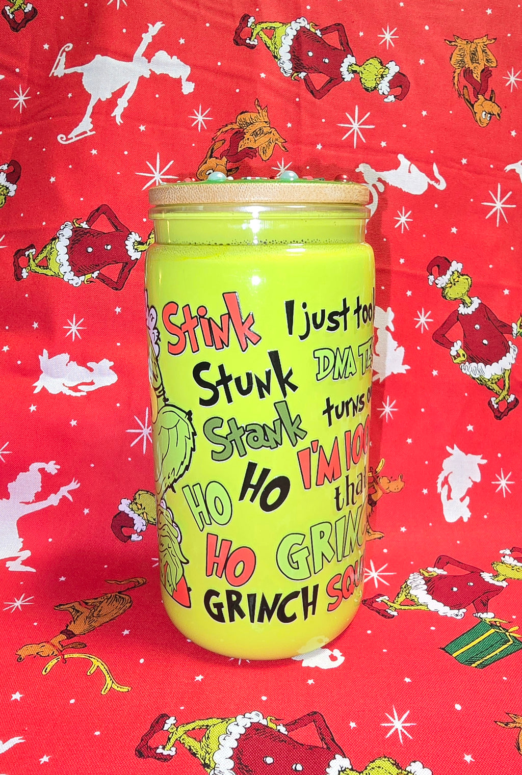 16oz Grinch Milk Snow Globe Tumbler