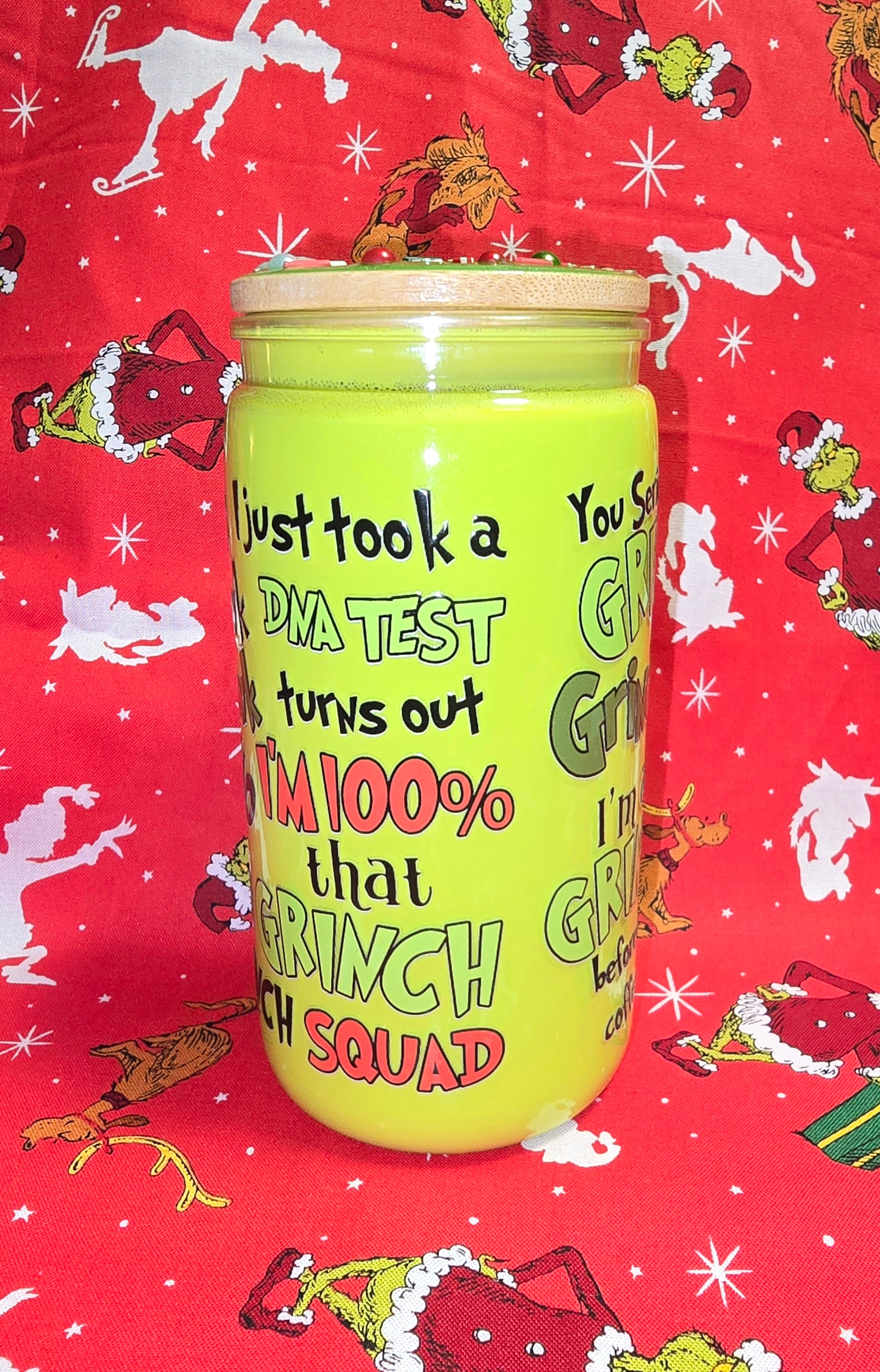 16oz Grinch Milk Snow Globe Tumbler