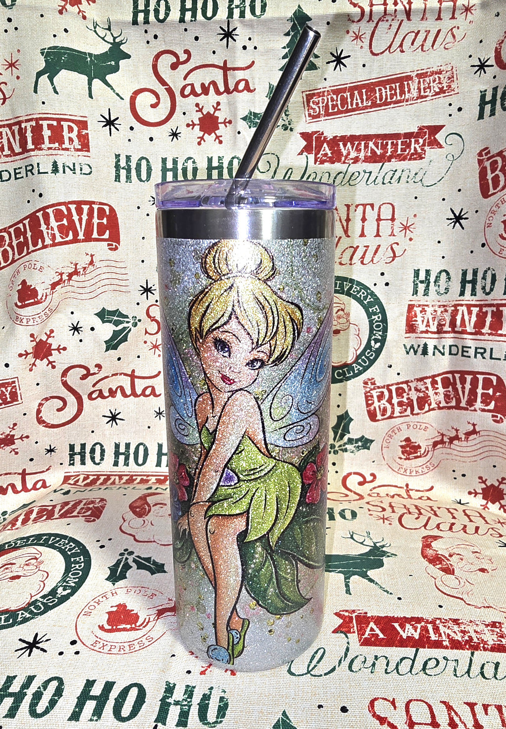 20oz Glitter Tinkerbell tumbler