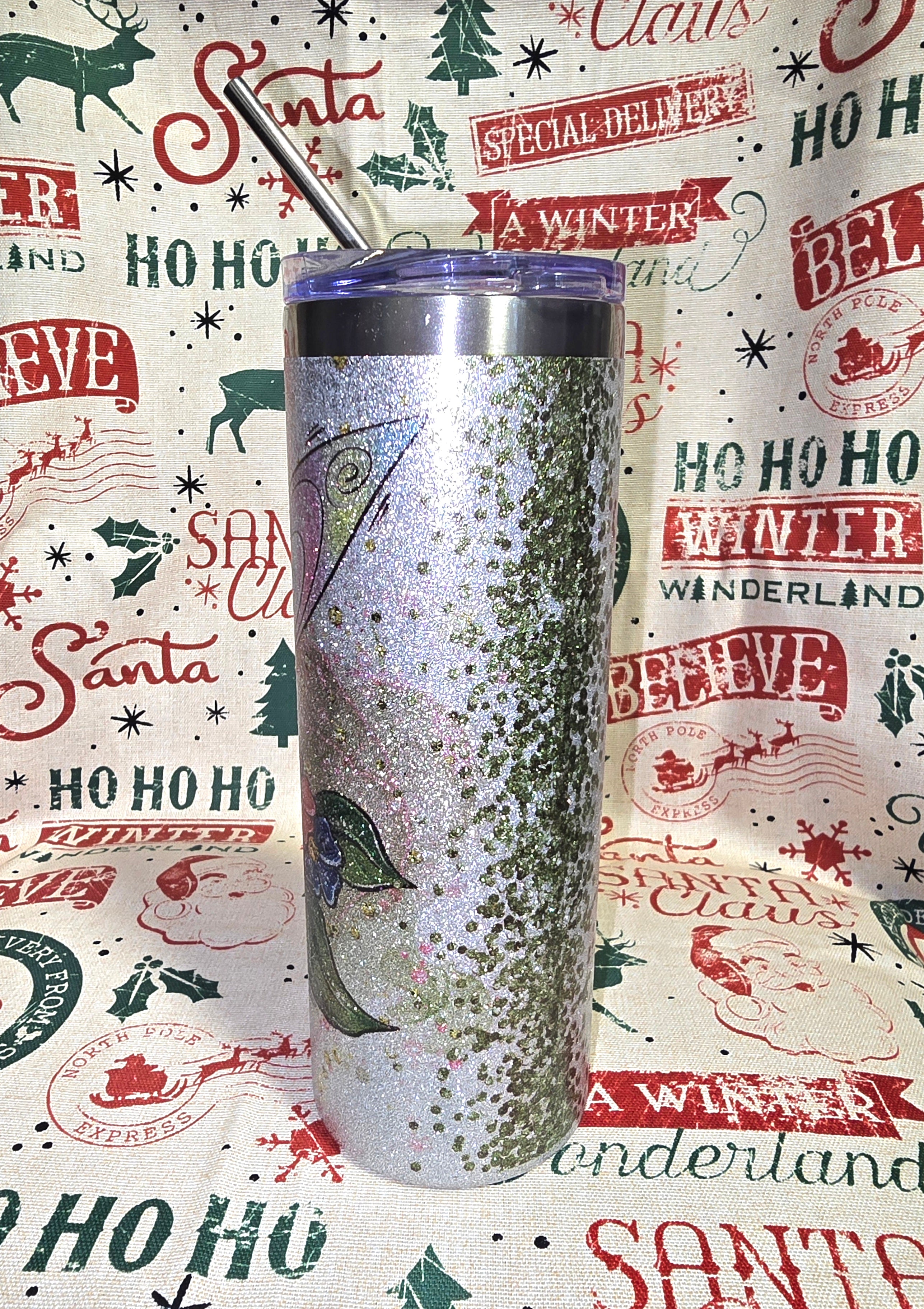 20oz Glitter Tinkerbell tumbler