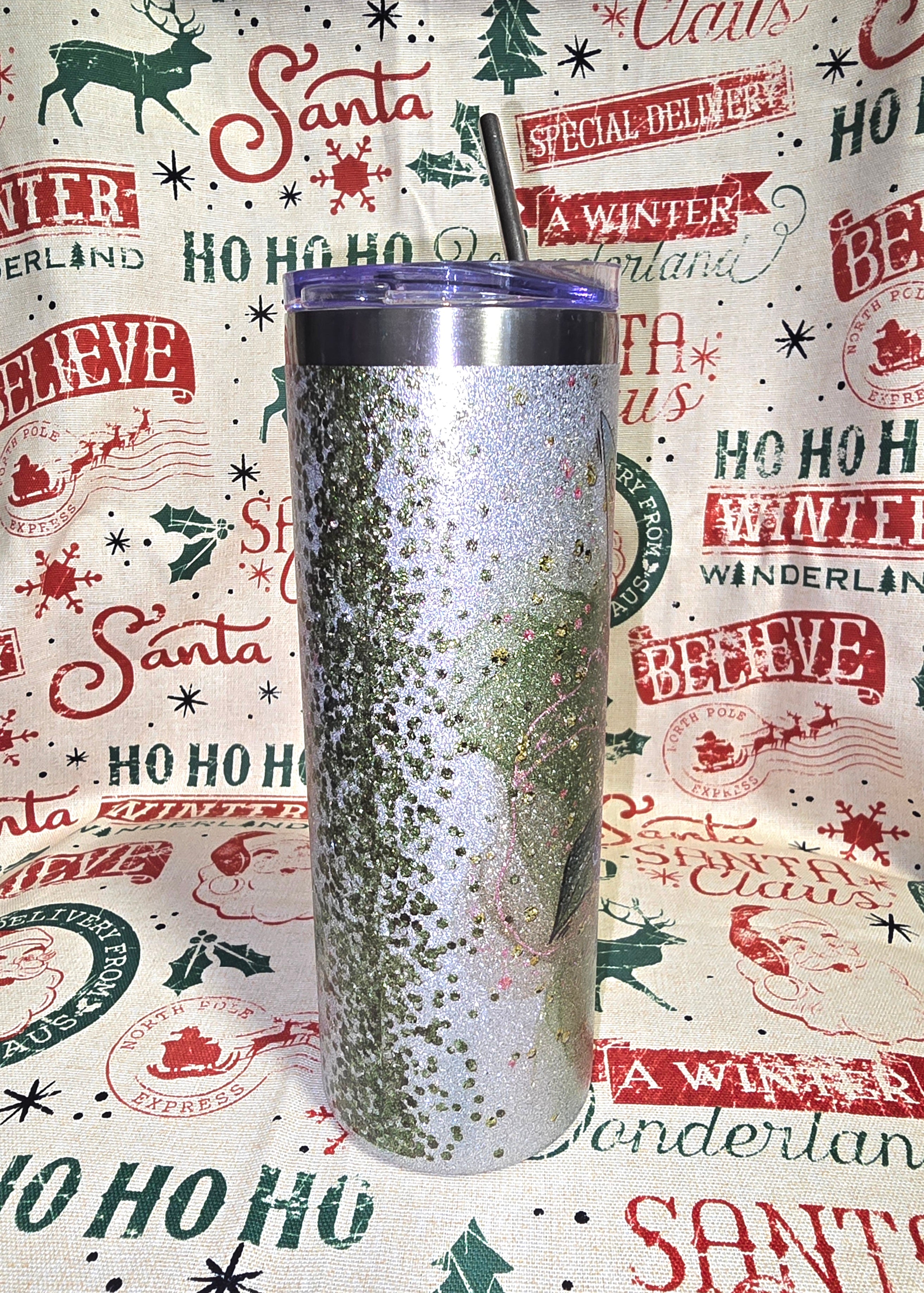 20oz Glitter Tinkerbell tumbler