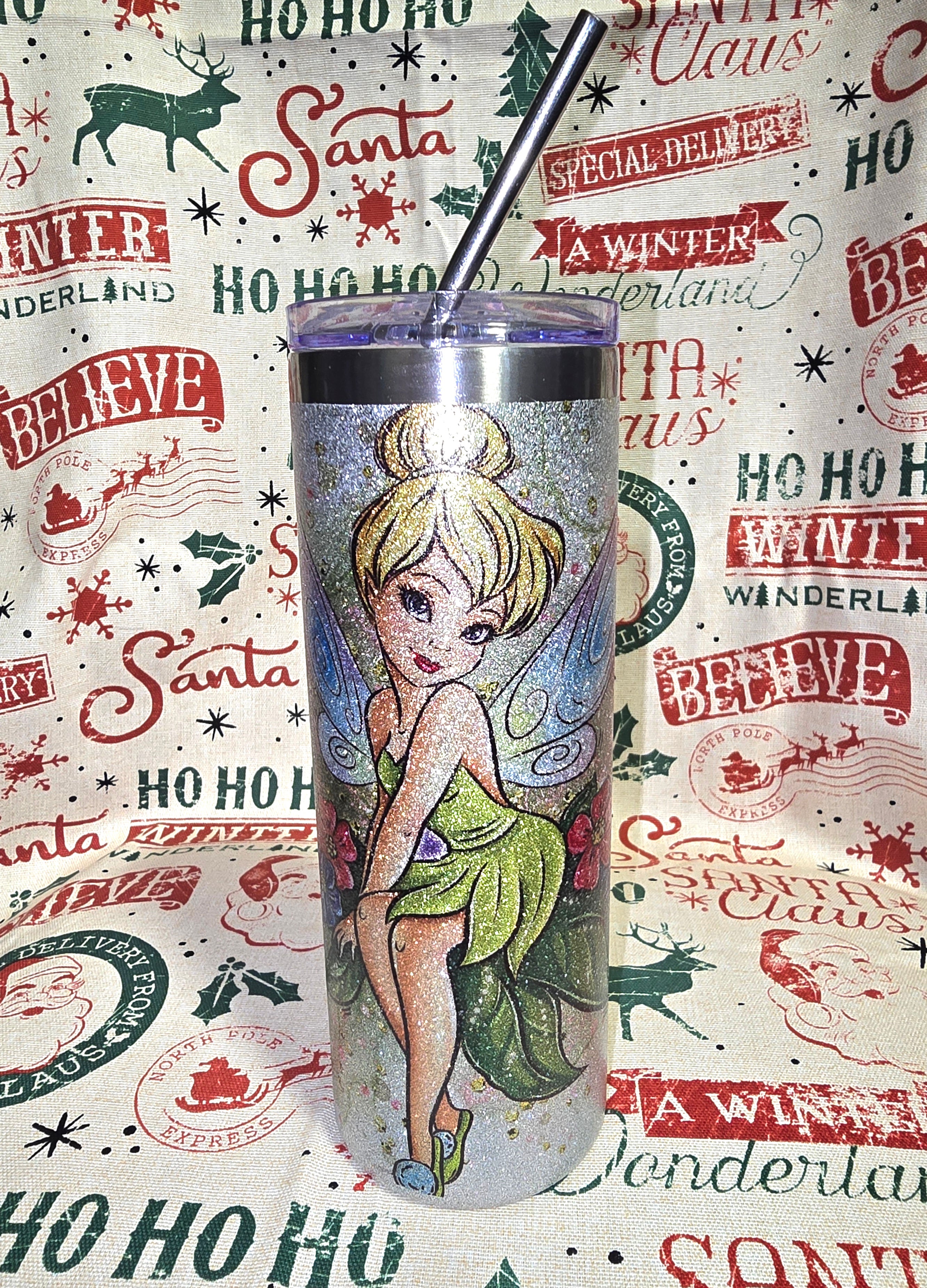 20oz Glitter Tinkerbell tumbler