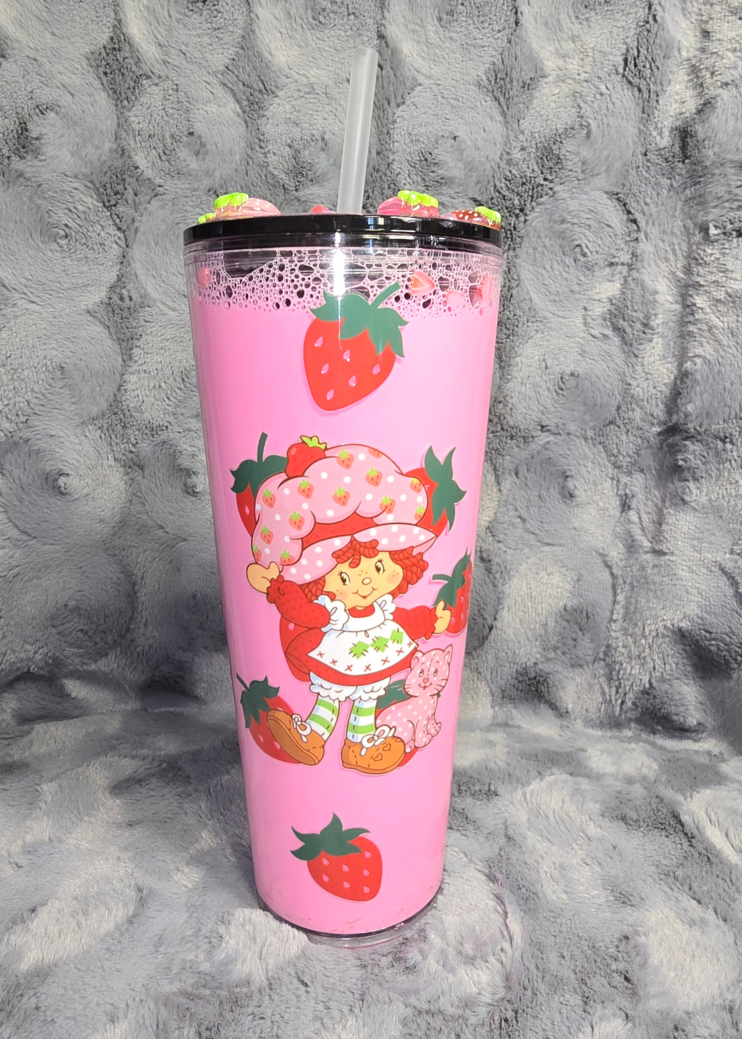 24oz Strawberry Short Cake snow globe tumbler