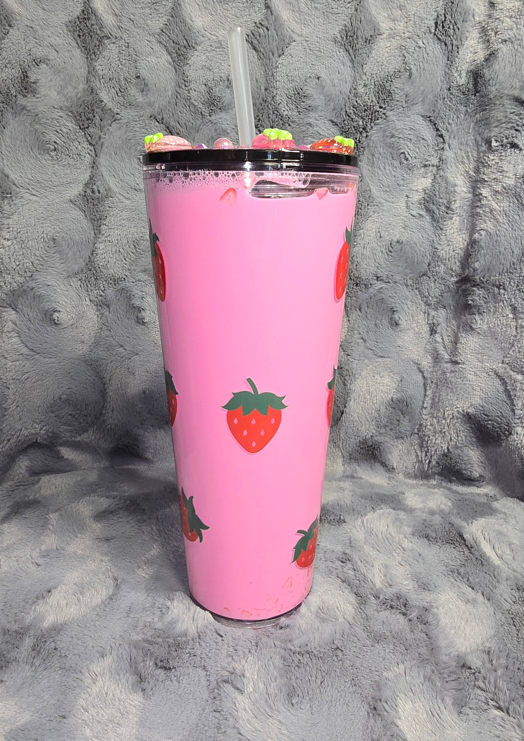 24oz Strawberry Short Cake snow globe tumbler
