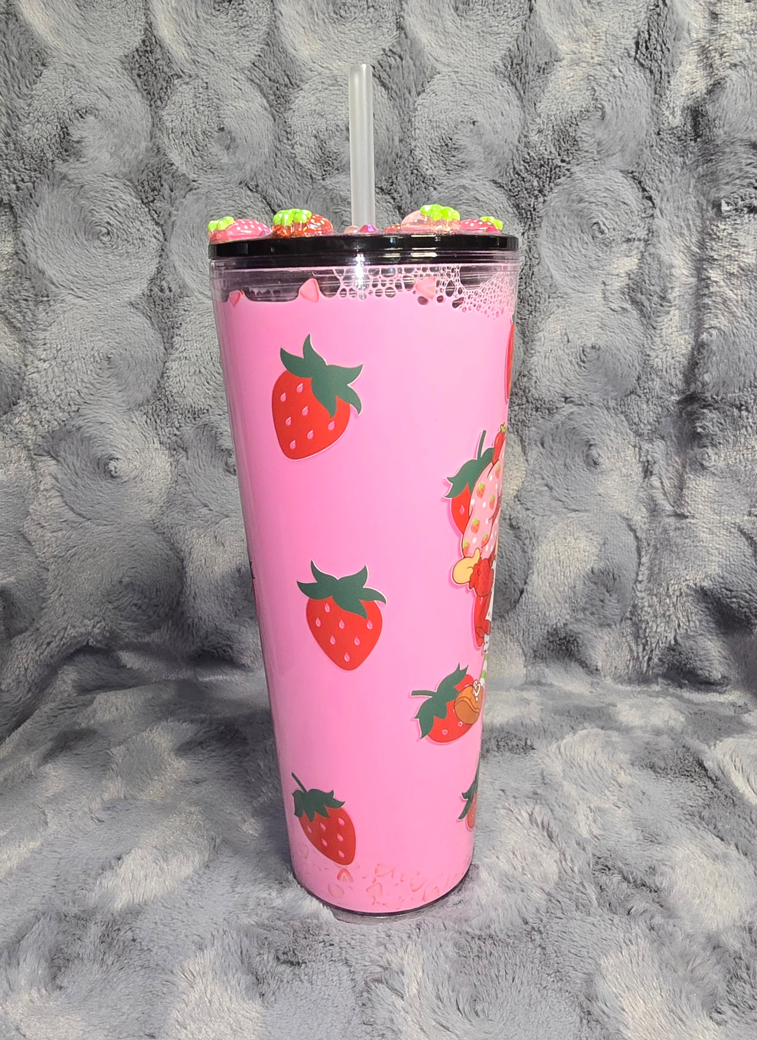 24oz Strawberry Short Cake snow globe tumbler