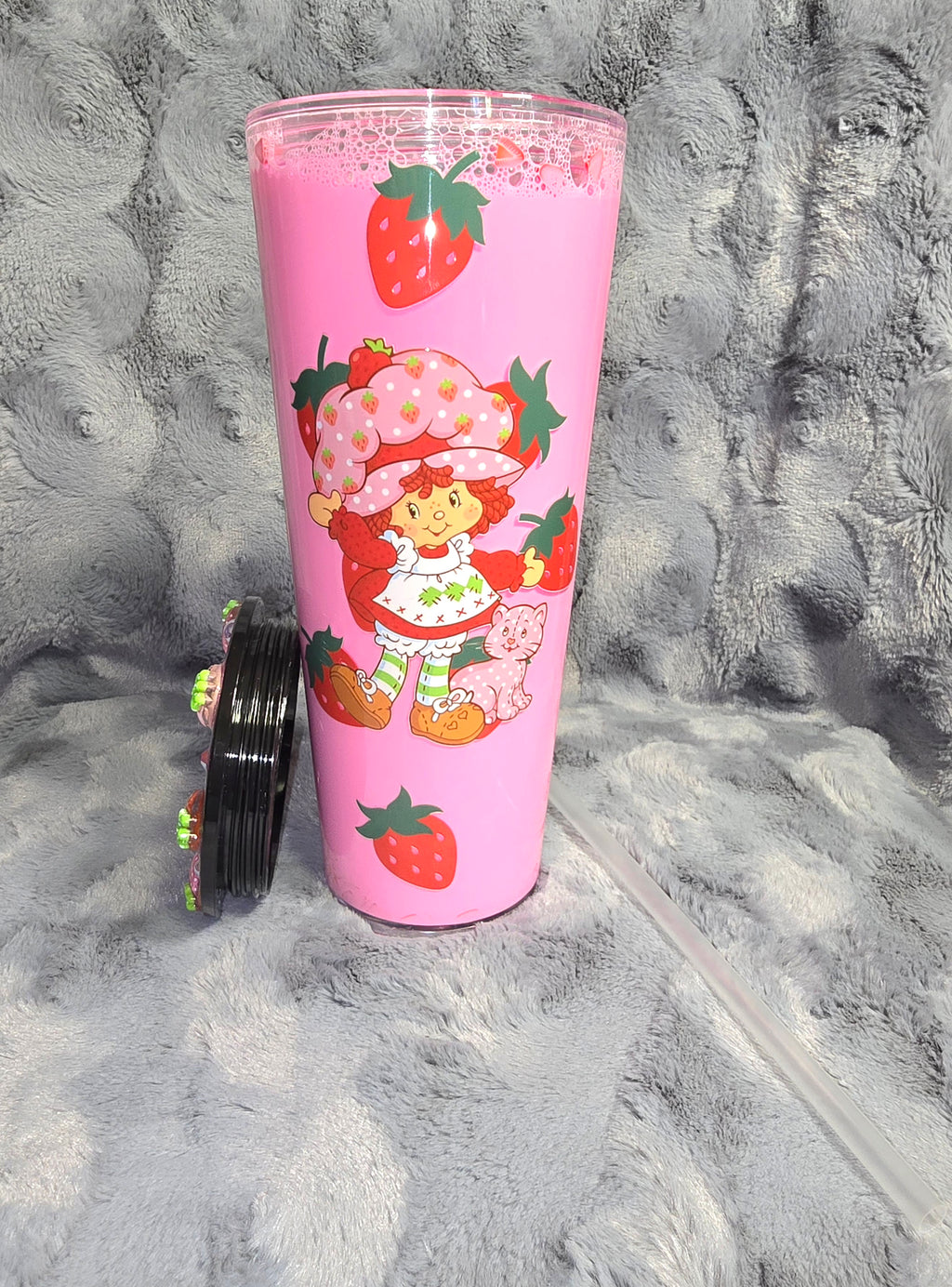24oz Strawberry Short Cake snow globe tumbler