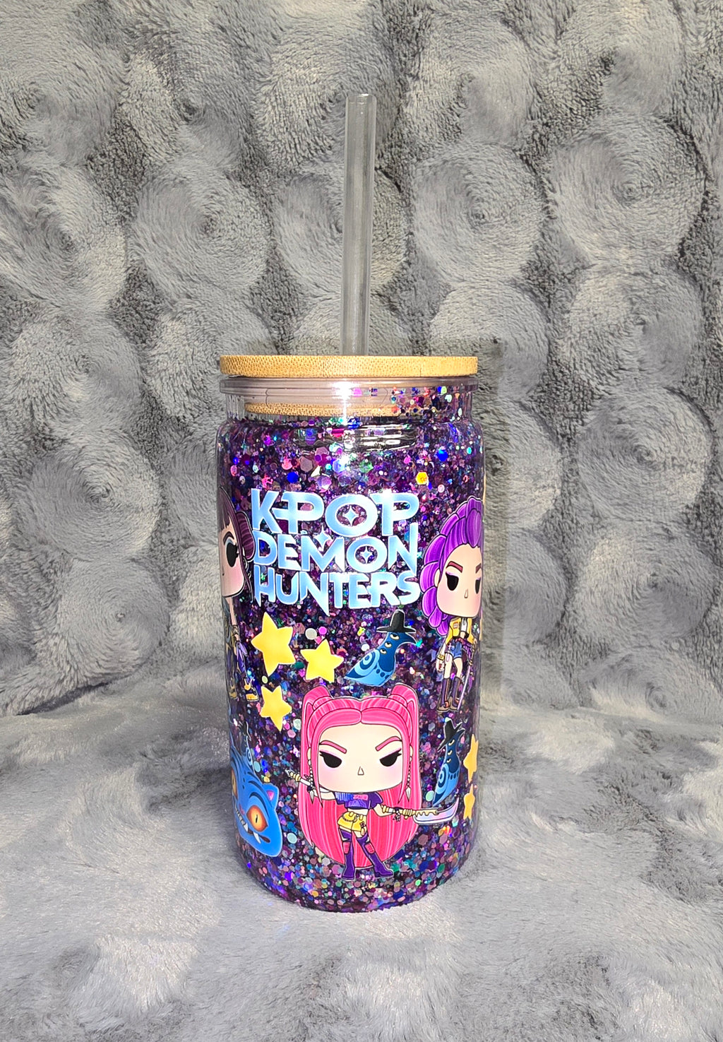 16oz K-Pop Demon Hunter snow globe tumbler