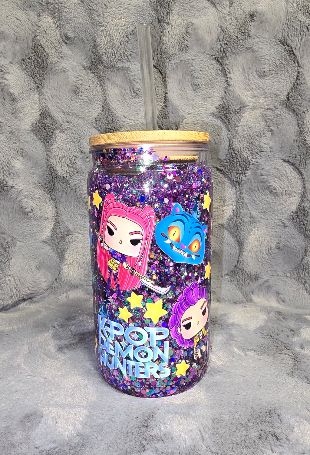 16oz K-Pop Demon Hunter snow globe tumbler