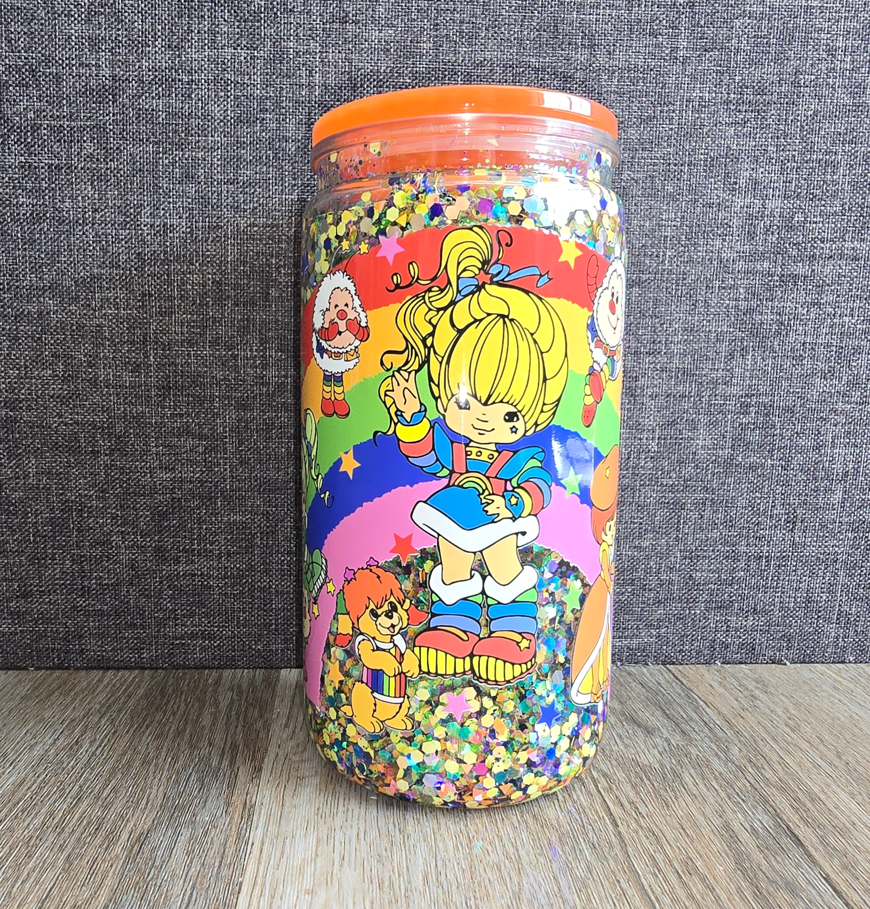 16oz Rainbow Brite Snow Globe Tumbler.