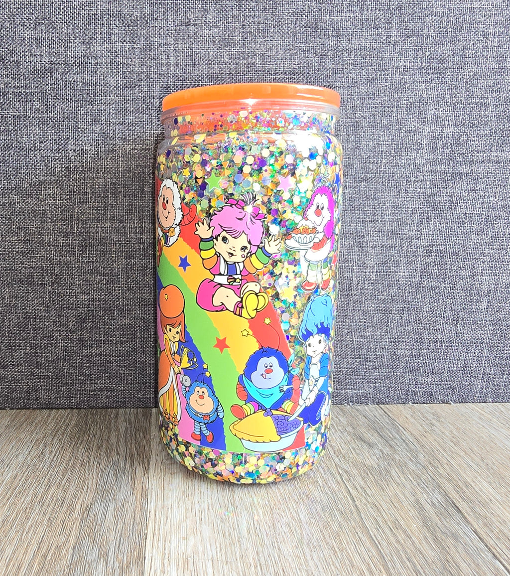 16oz Rainbow Brite Snow Globe Tumbler.
