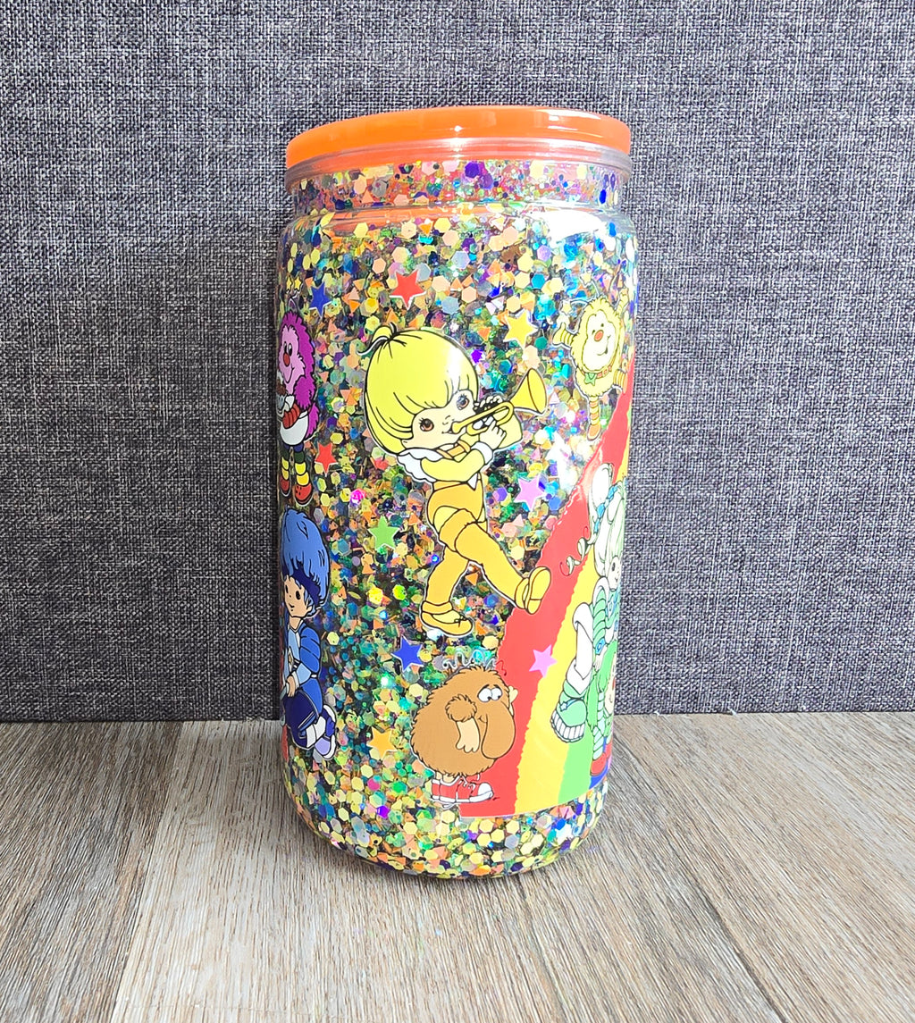 16oz Rainbow Brite Snow Globe Tumbler.