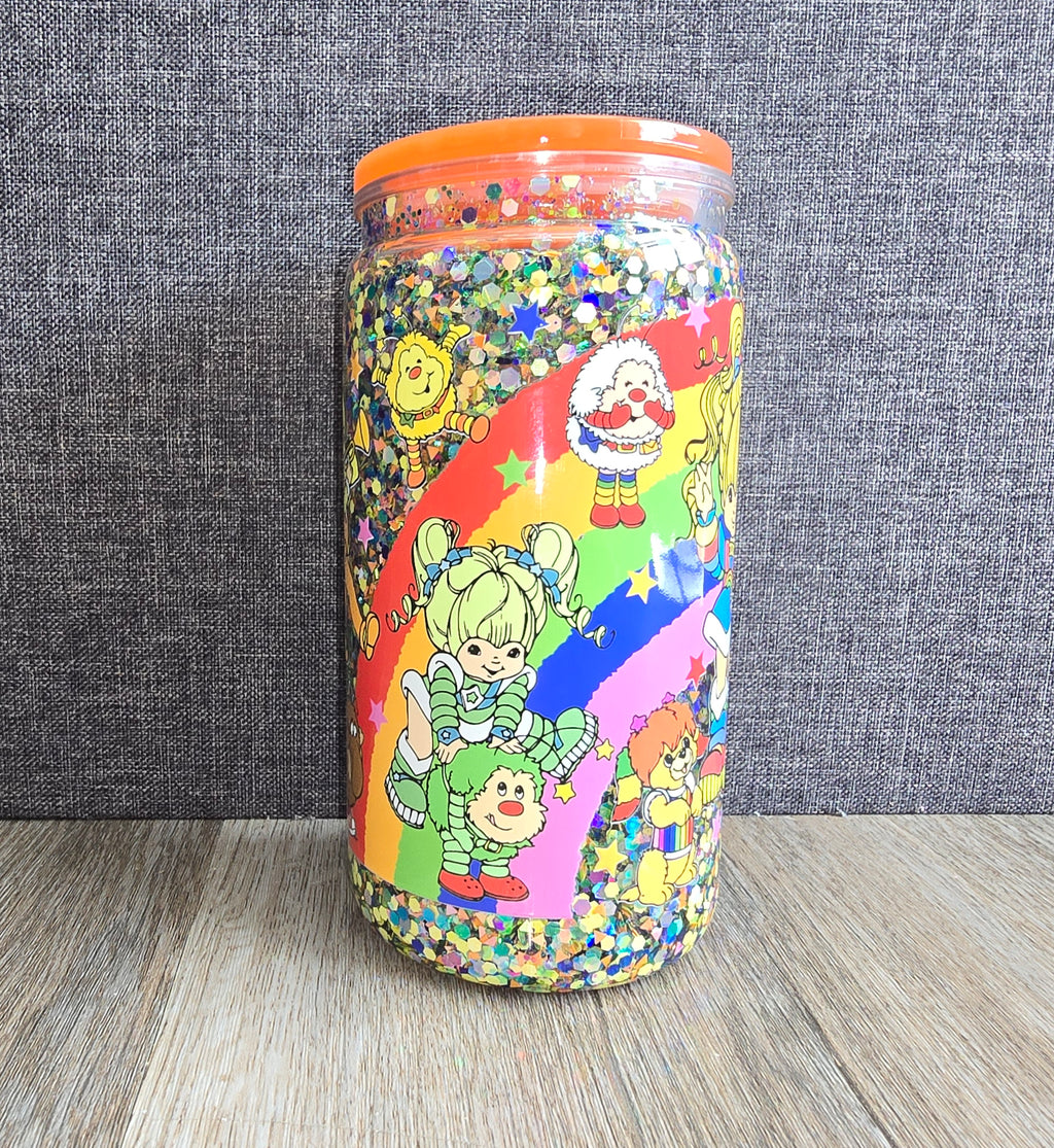 16oz Rainbow Brite Snow Globe Tumbler.