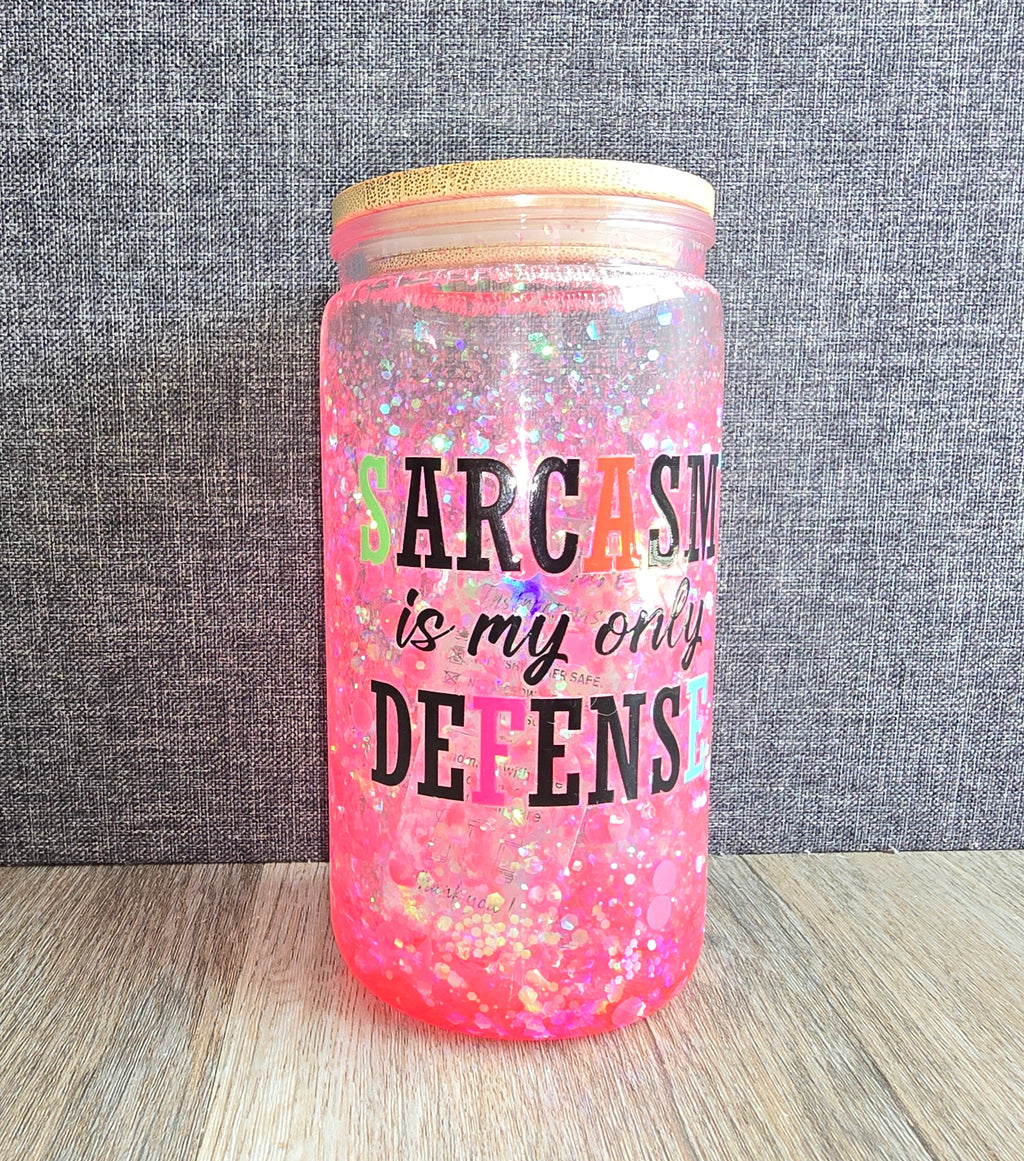 16oz Sarcastic snow globe tumbler