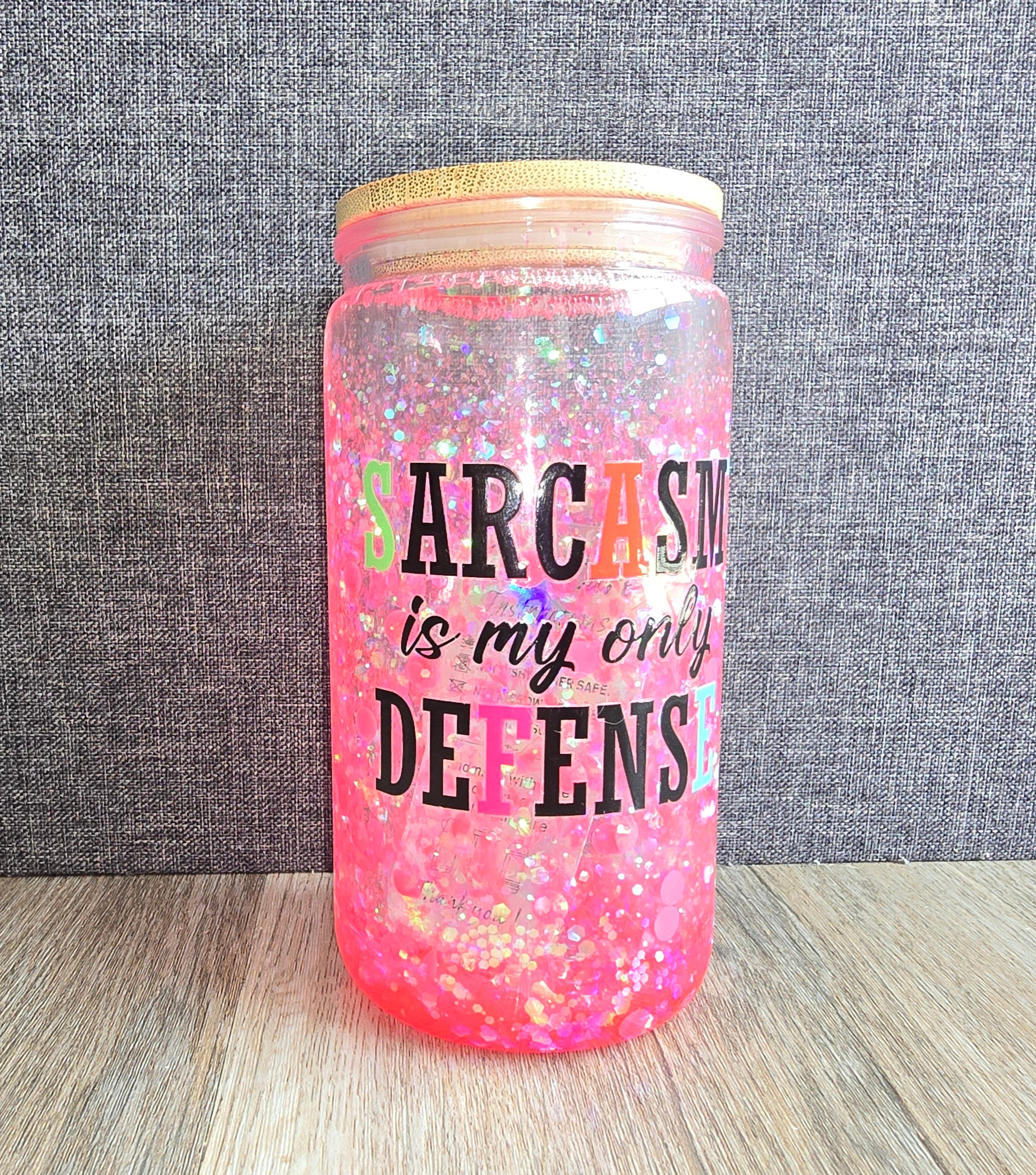 16oz Sarcastic snow globe tumbler