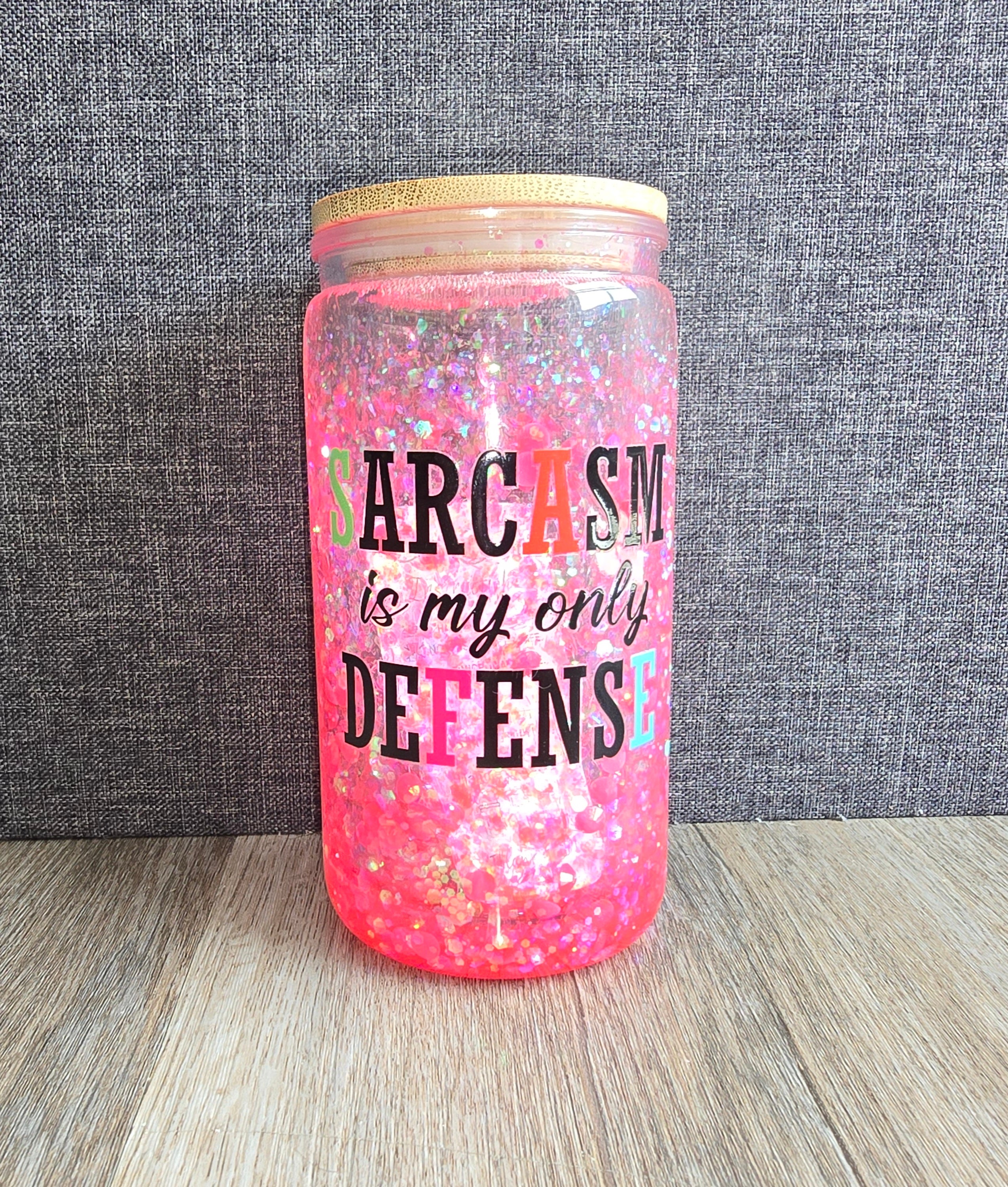 16oz Sarcastic snow globe tumbler