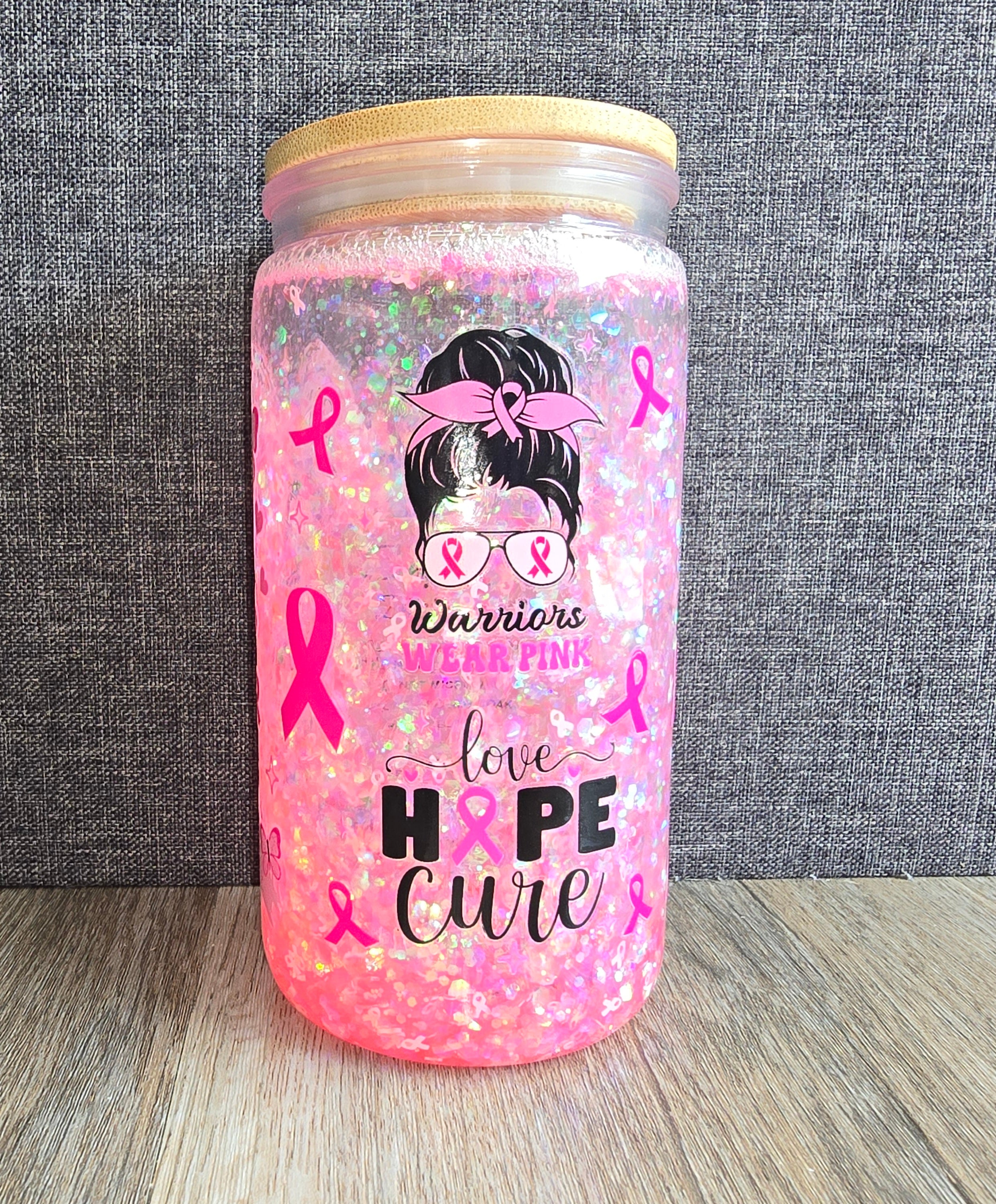 16oz Cancer Snow Globe Tumbler