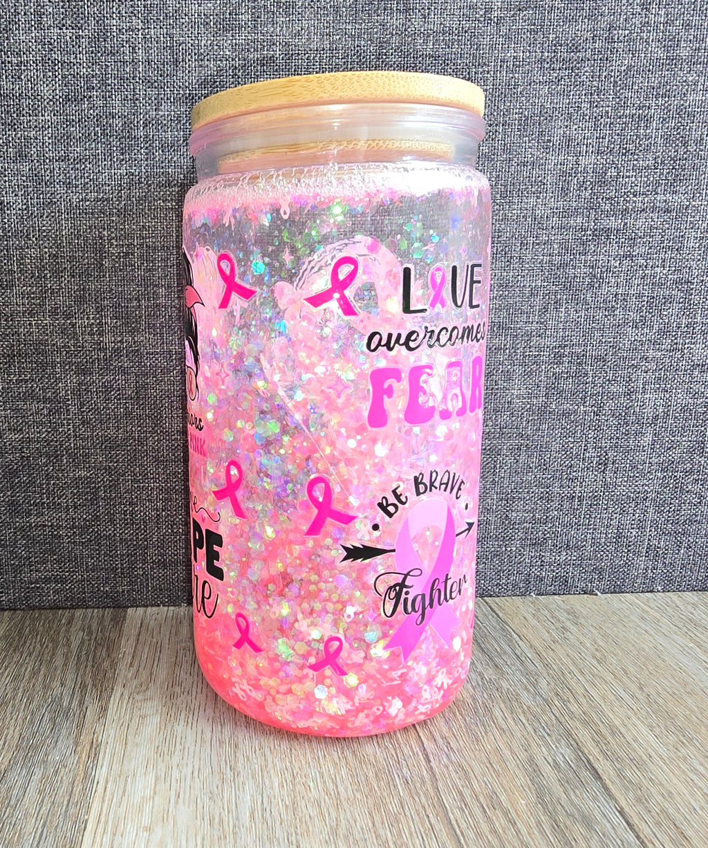 16oz Cancer Snow Globe Tumbler