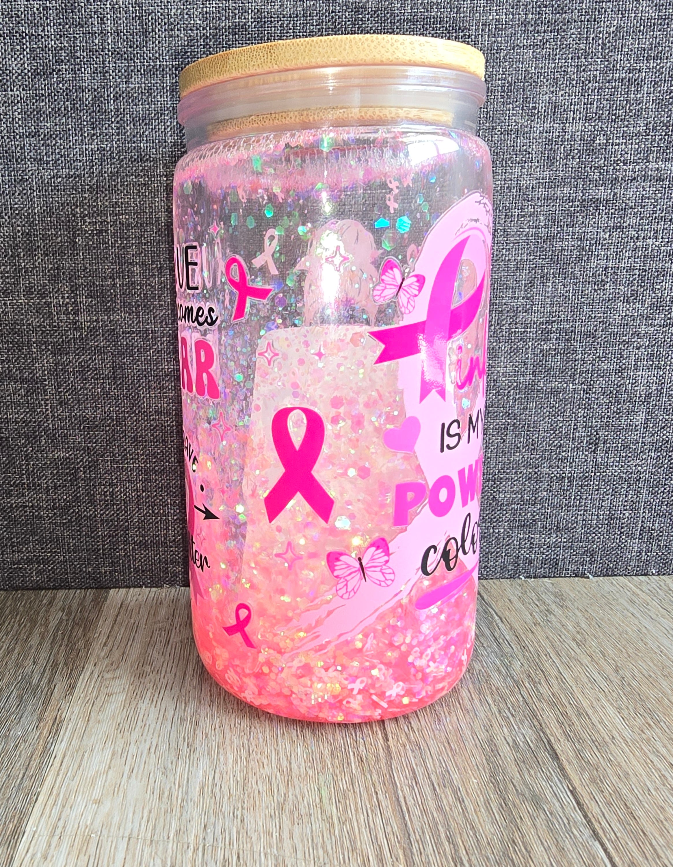 16oz Cancer Snow Globe Tumbler