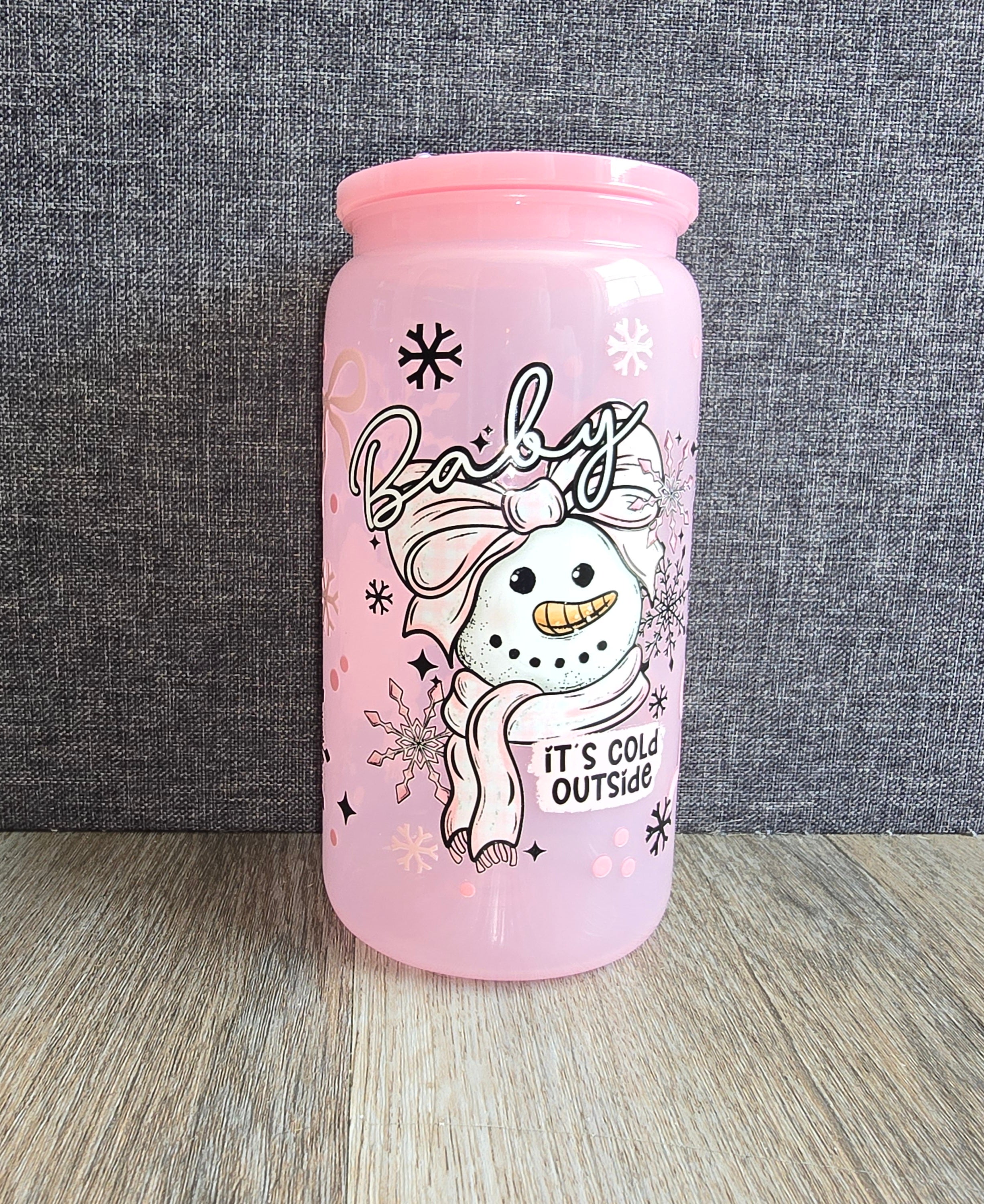 16oz Plastic Pink Tumbler