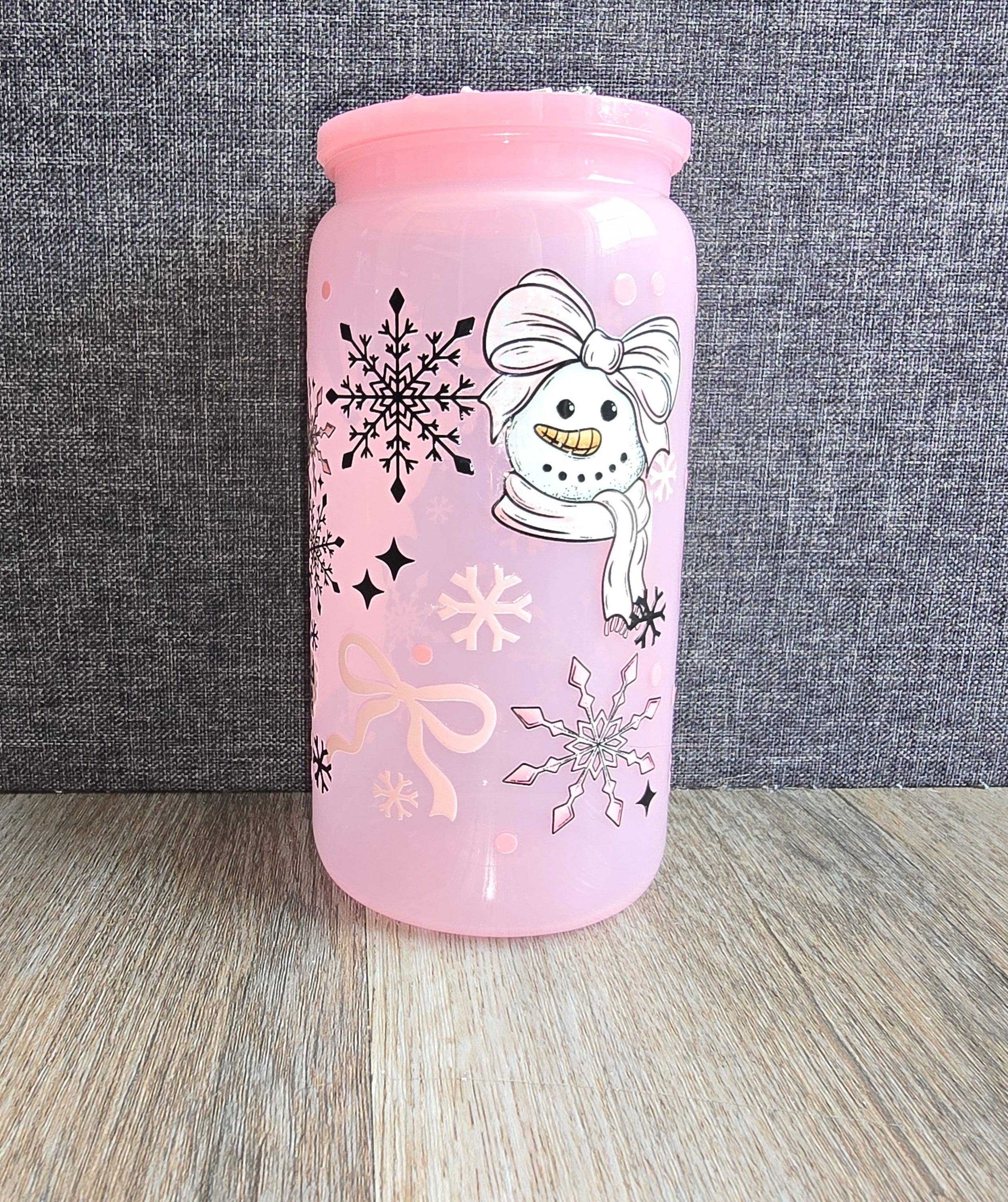 16oz Plastic Pink Tumbler