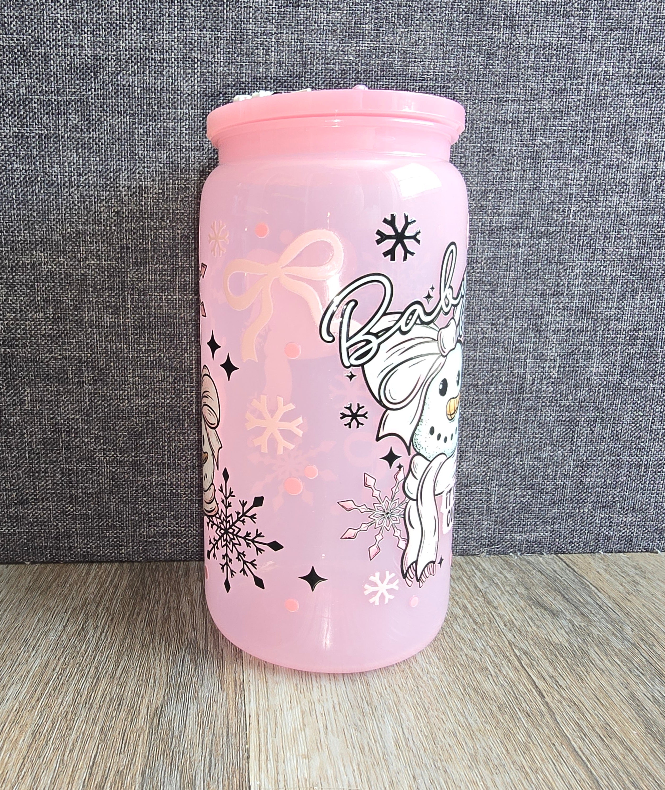 16oz Plastic Pink Tumbler