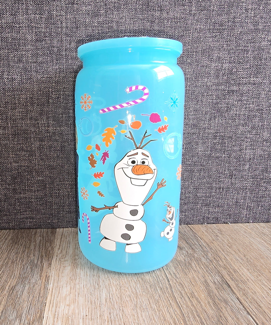 16oz Blue Plastic Frozen Tumbler
