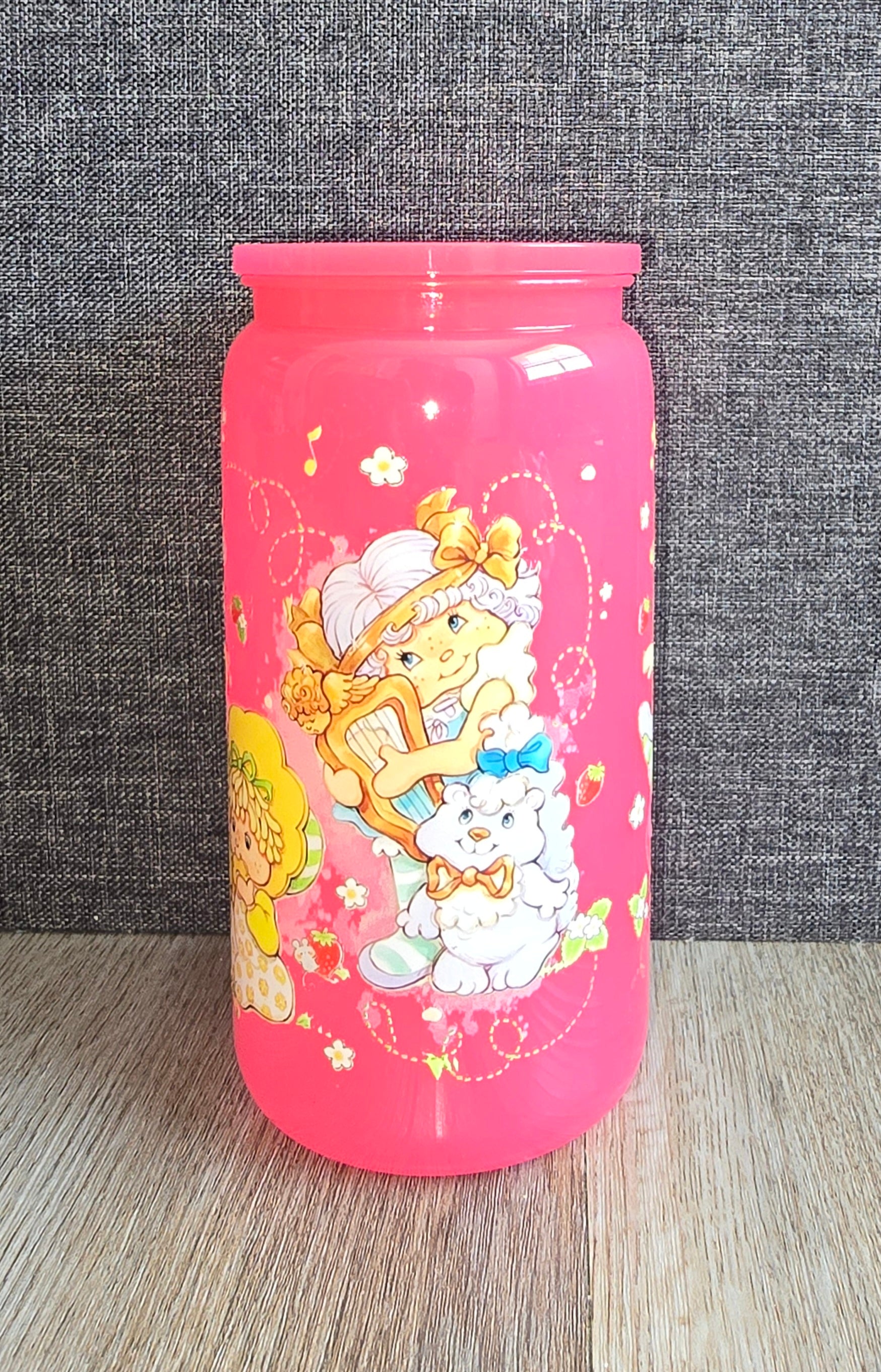 16oz Hot Pink Strawberry short cake tumbler