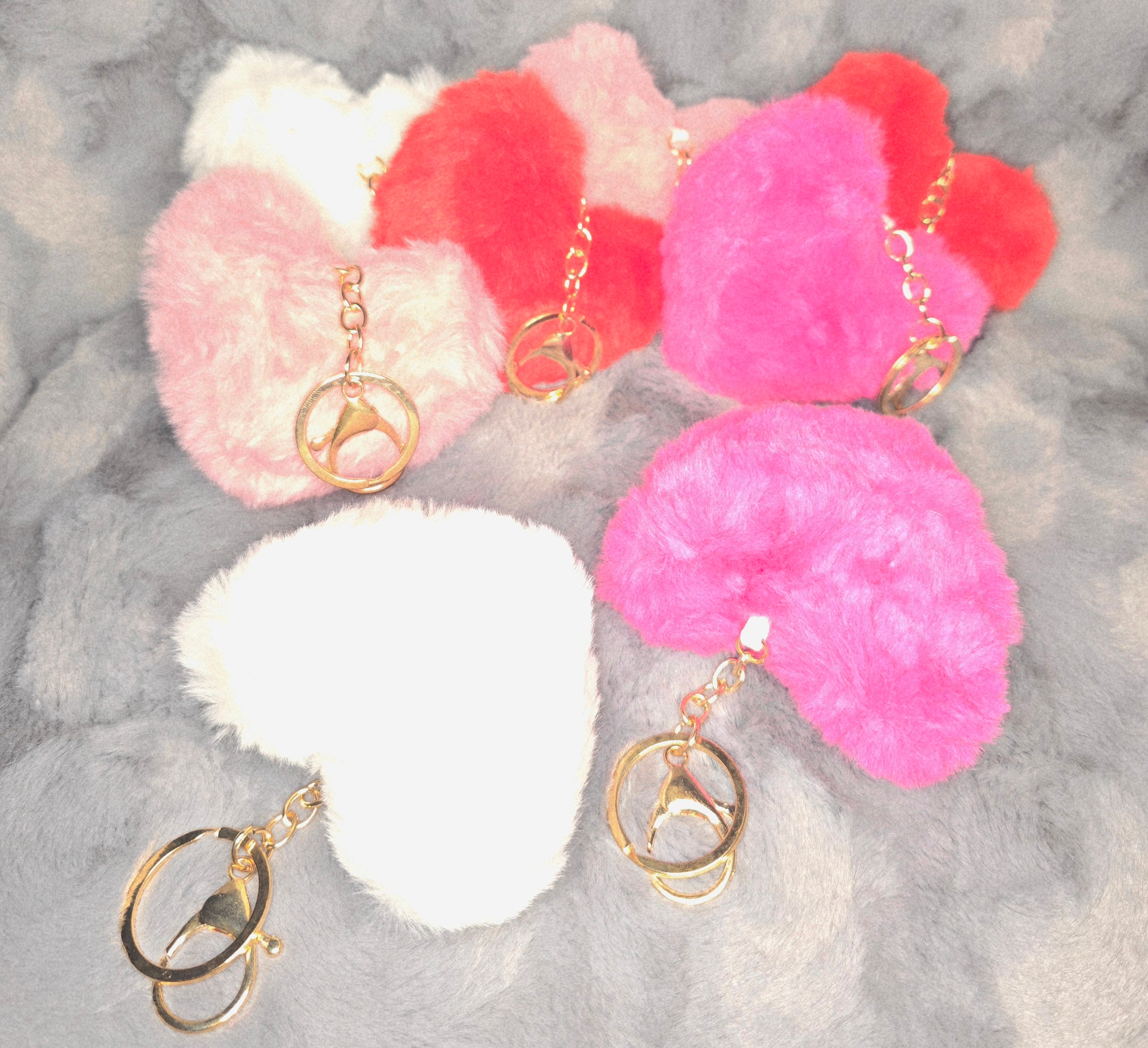 Fluffy Heart keychains