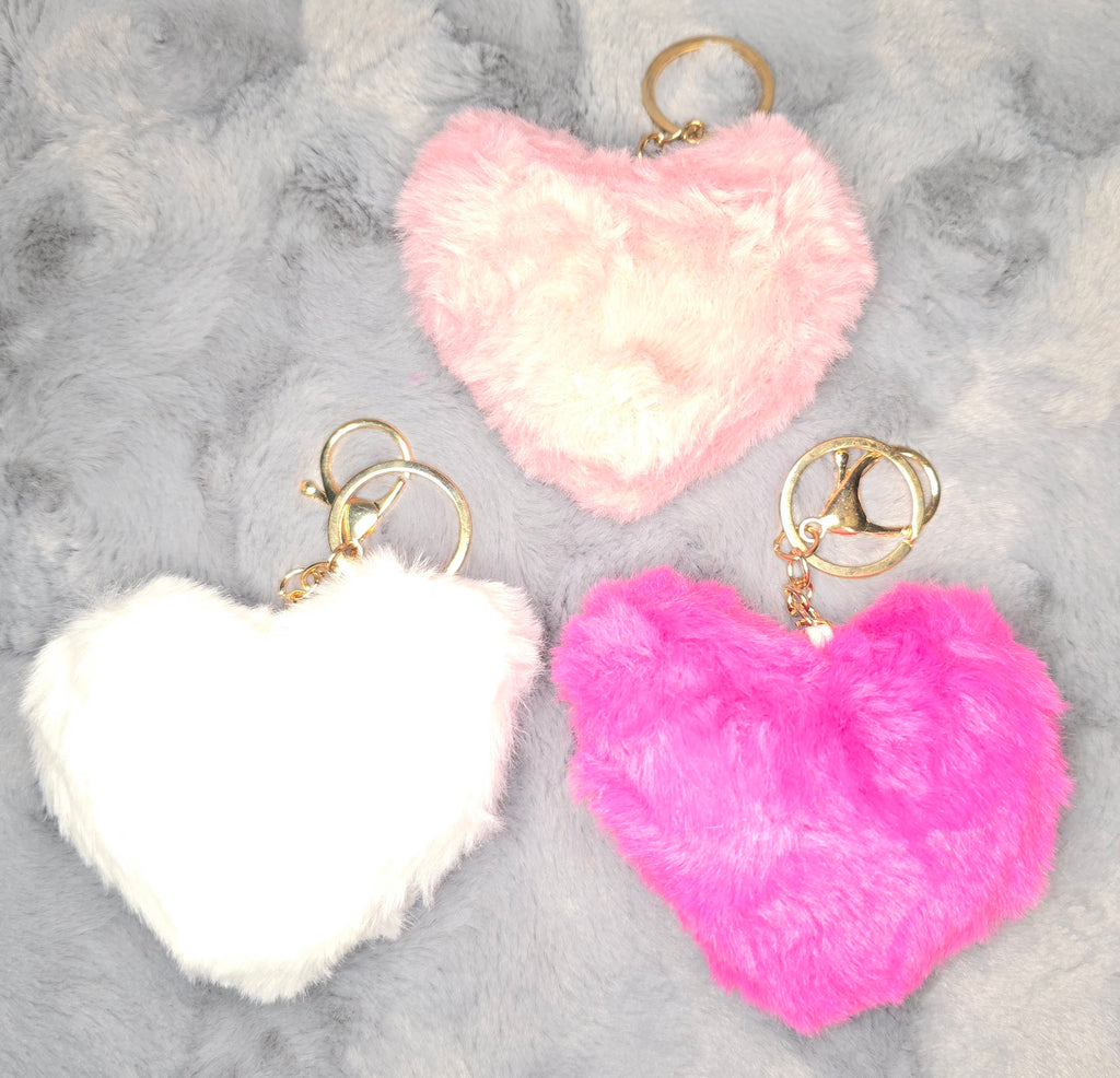 Fluffy Heart keychains
