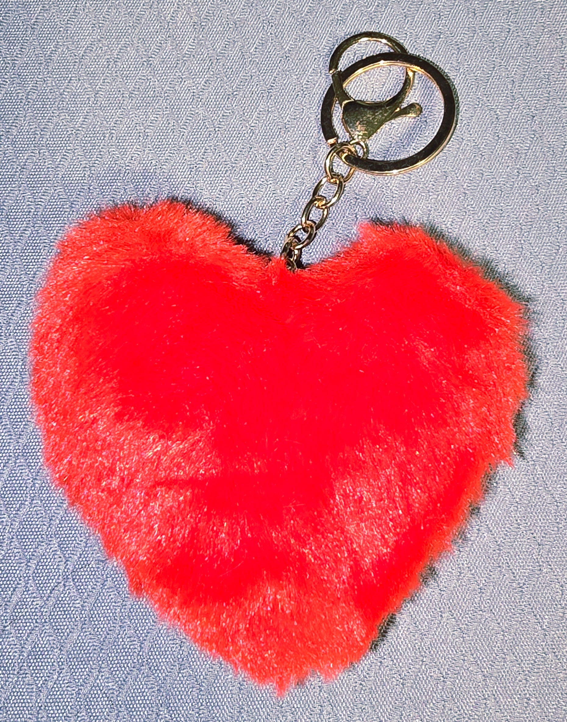 Fluffy Heart keychains