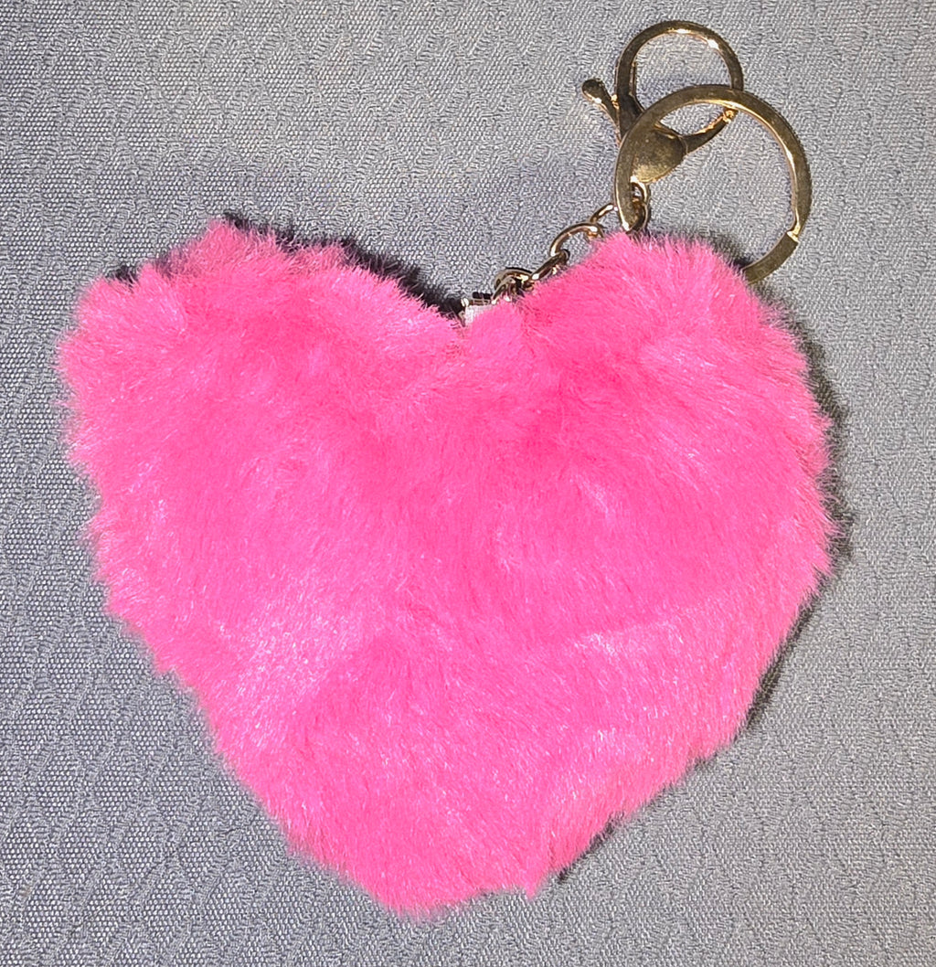 Fluffy Heart keychains