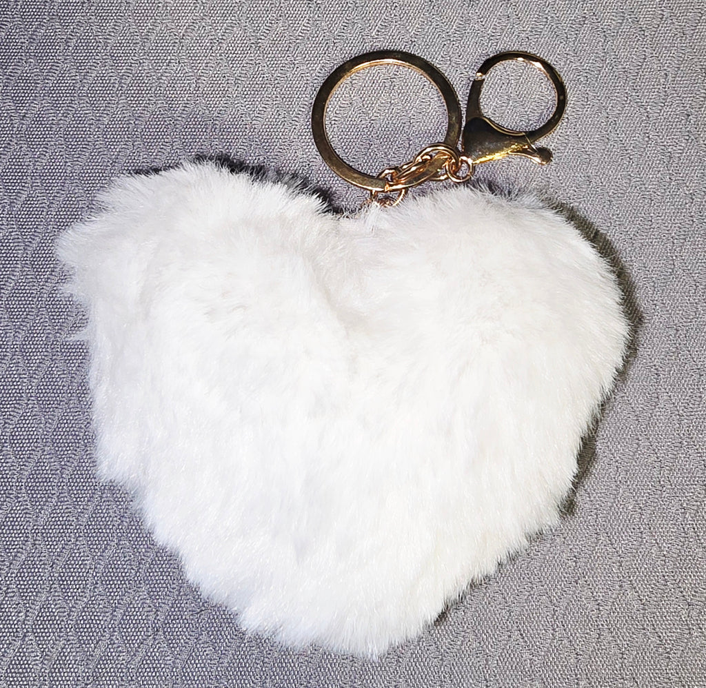 Fluffy Heart keychains