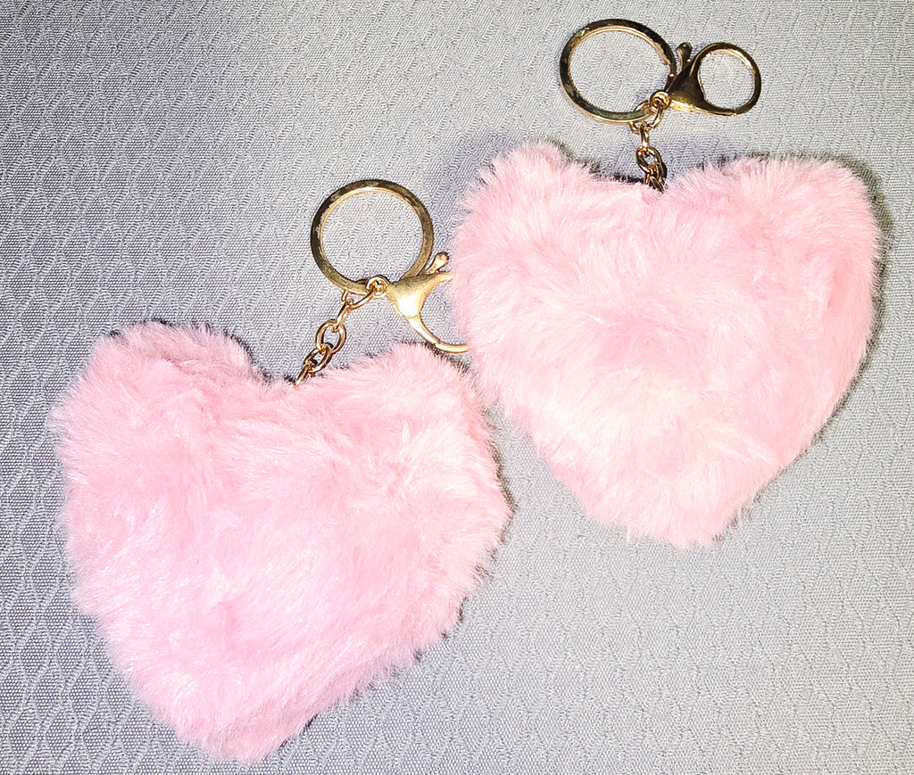 Fluffy Heart keychains