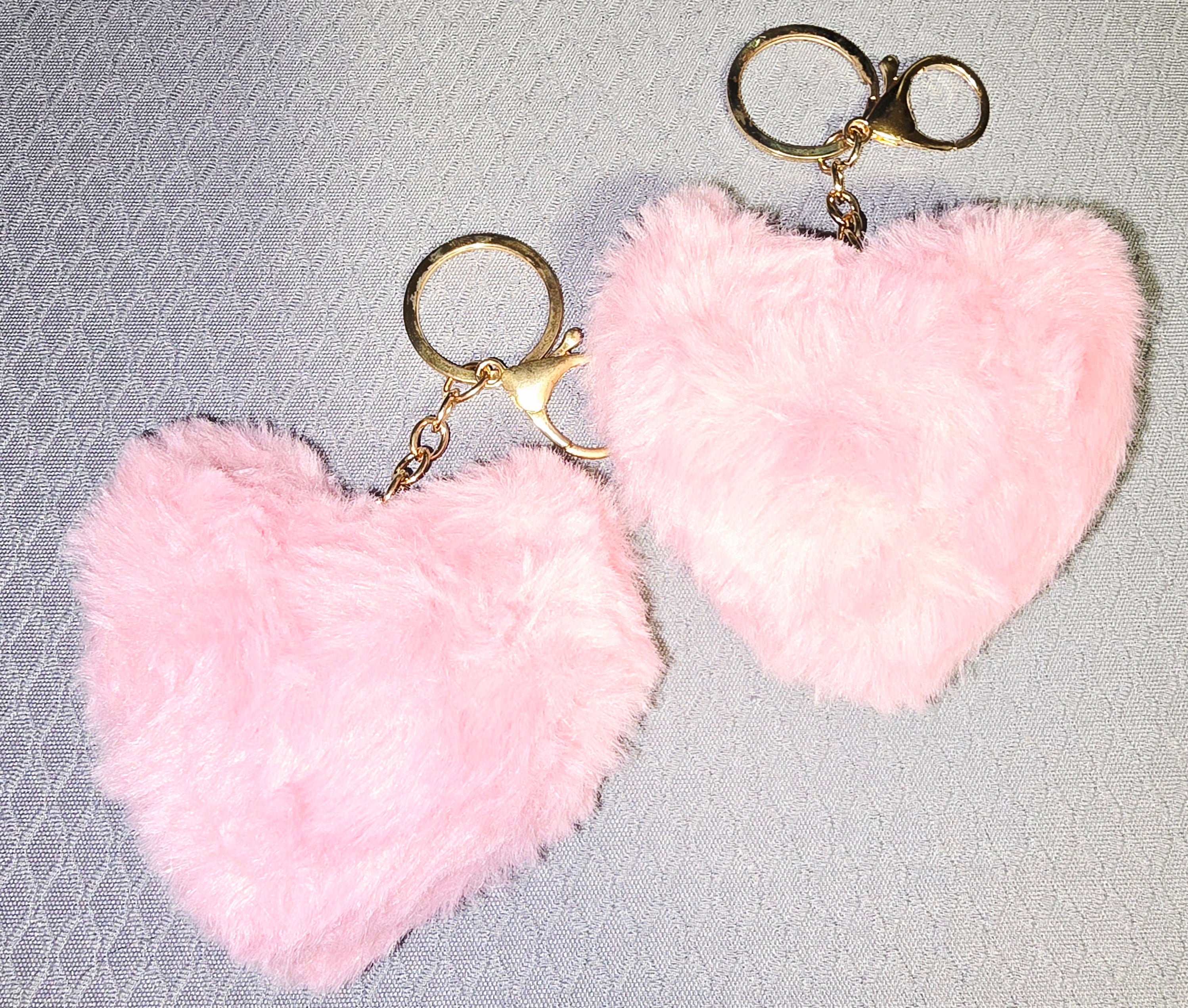 Fluffy Heart keychains