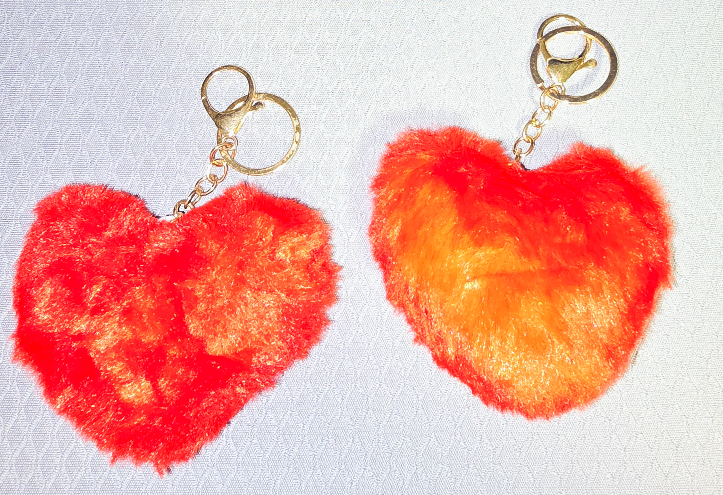 Fluffy Heart keychains