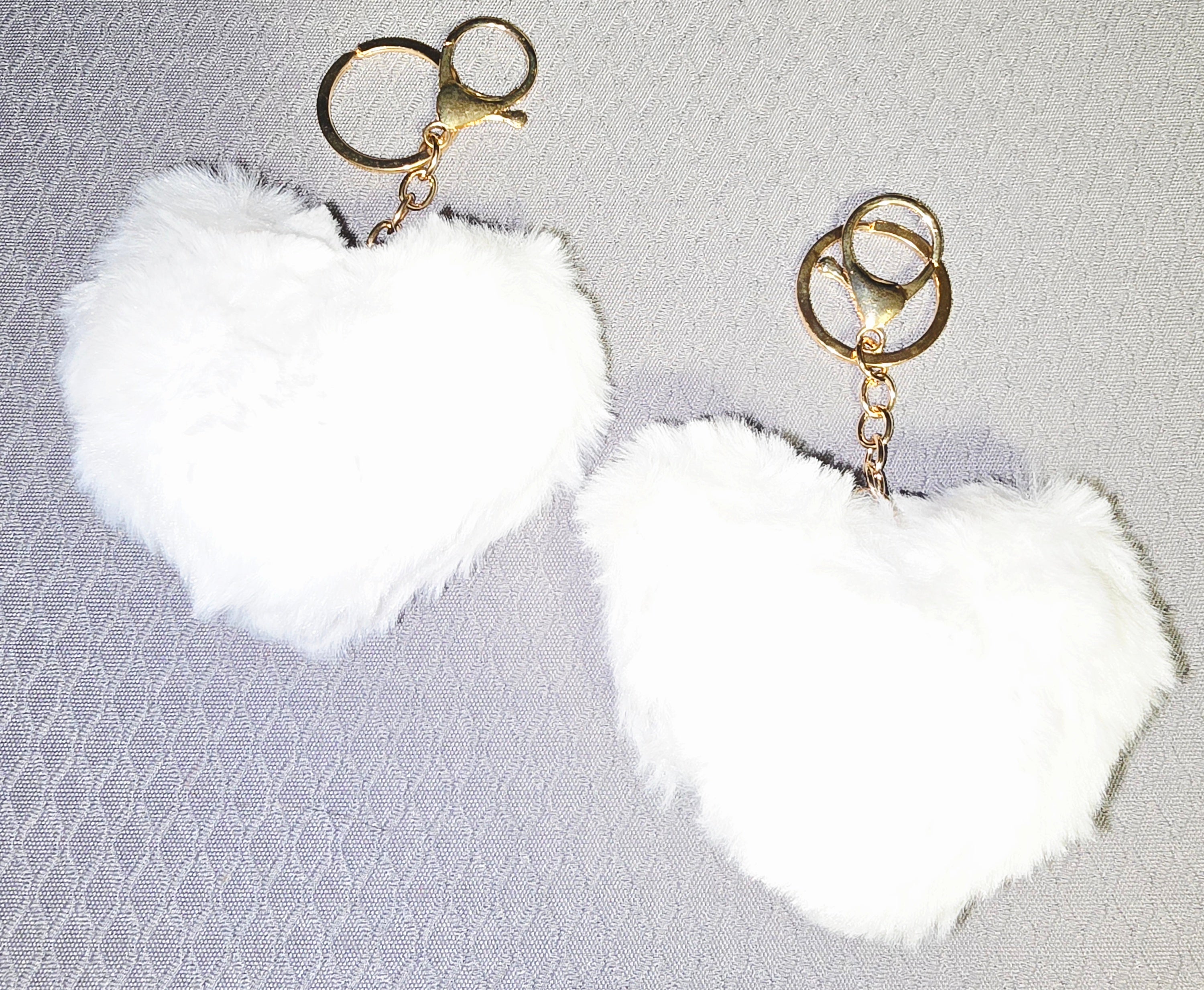 Fluffy Heart keychains