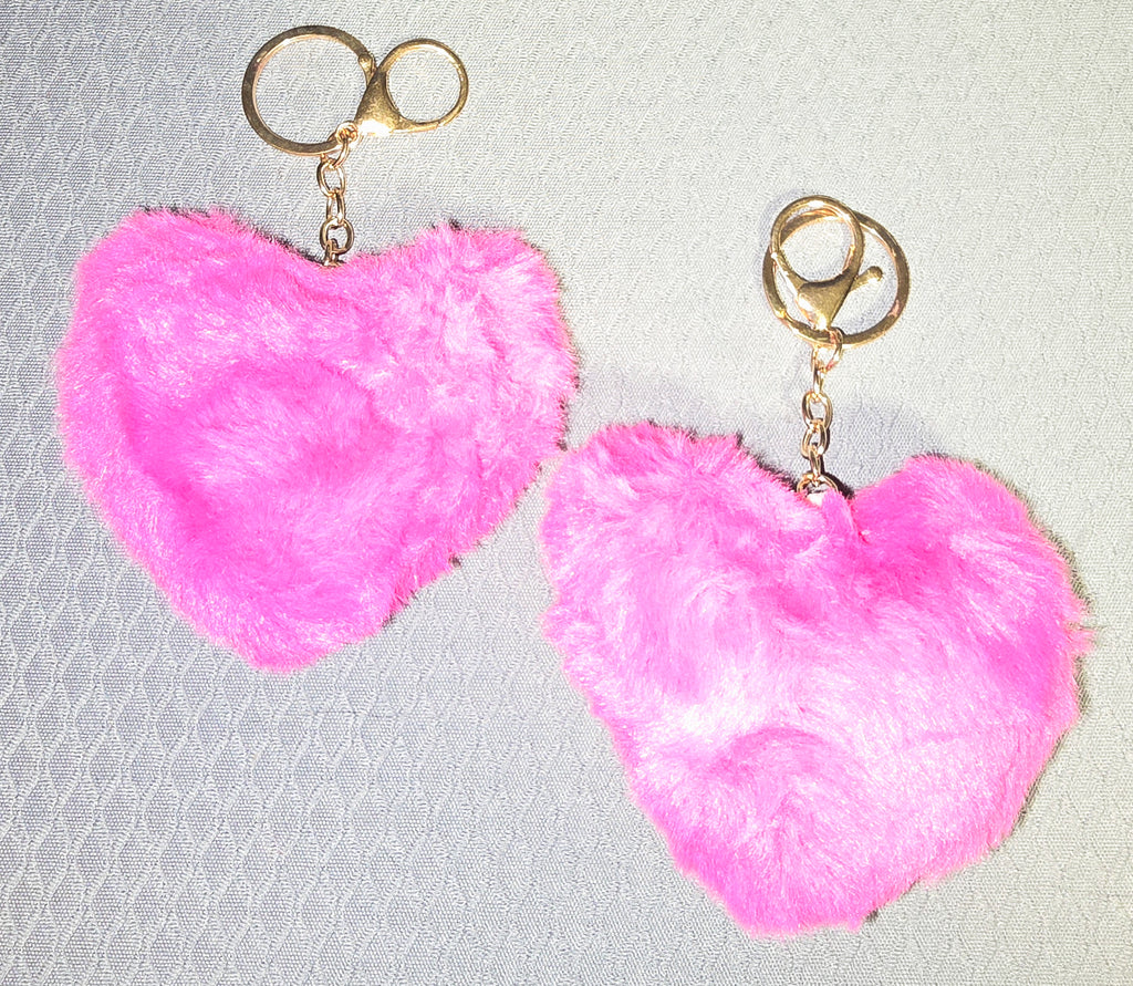 Fluffy Heart keychains