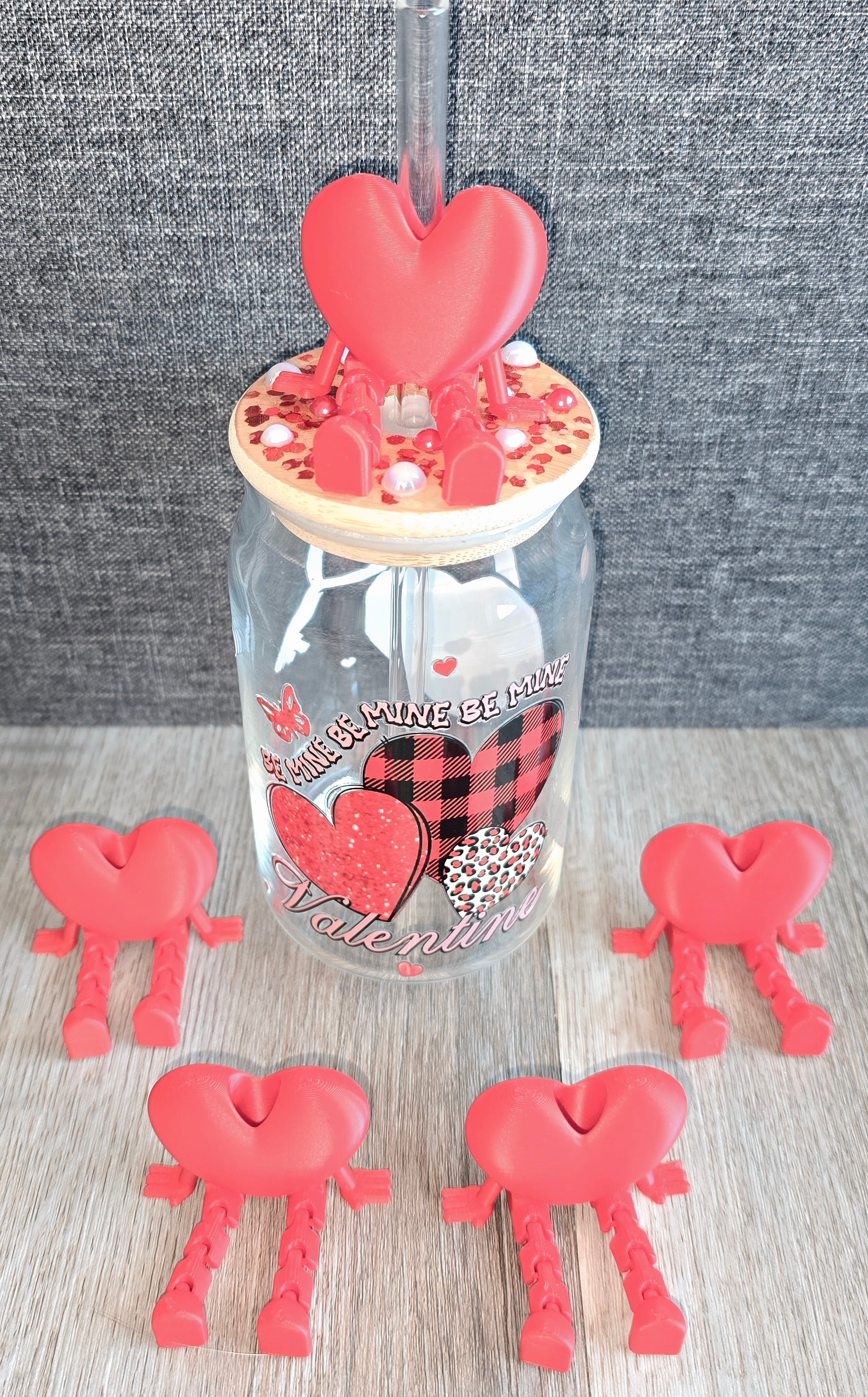 Heart Straw topper buddies