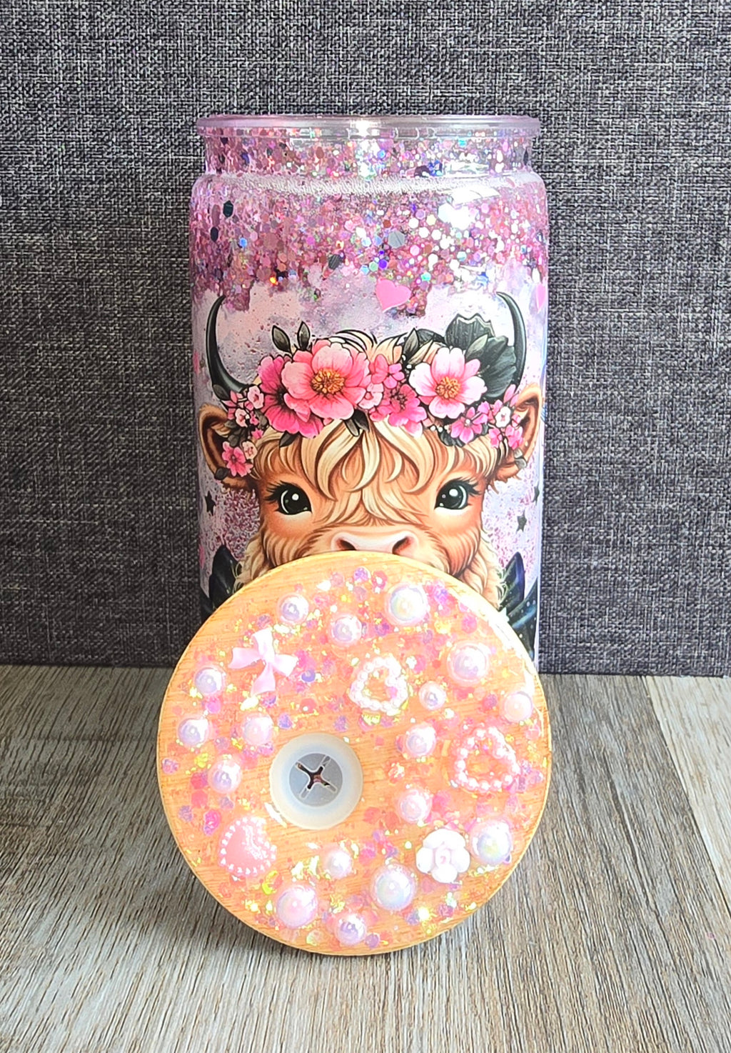 Cow Snow globe tumbler
