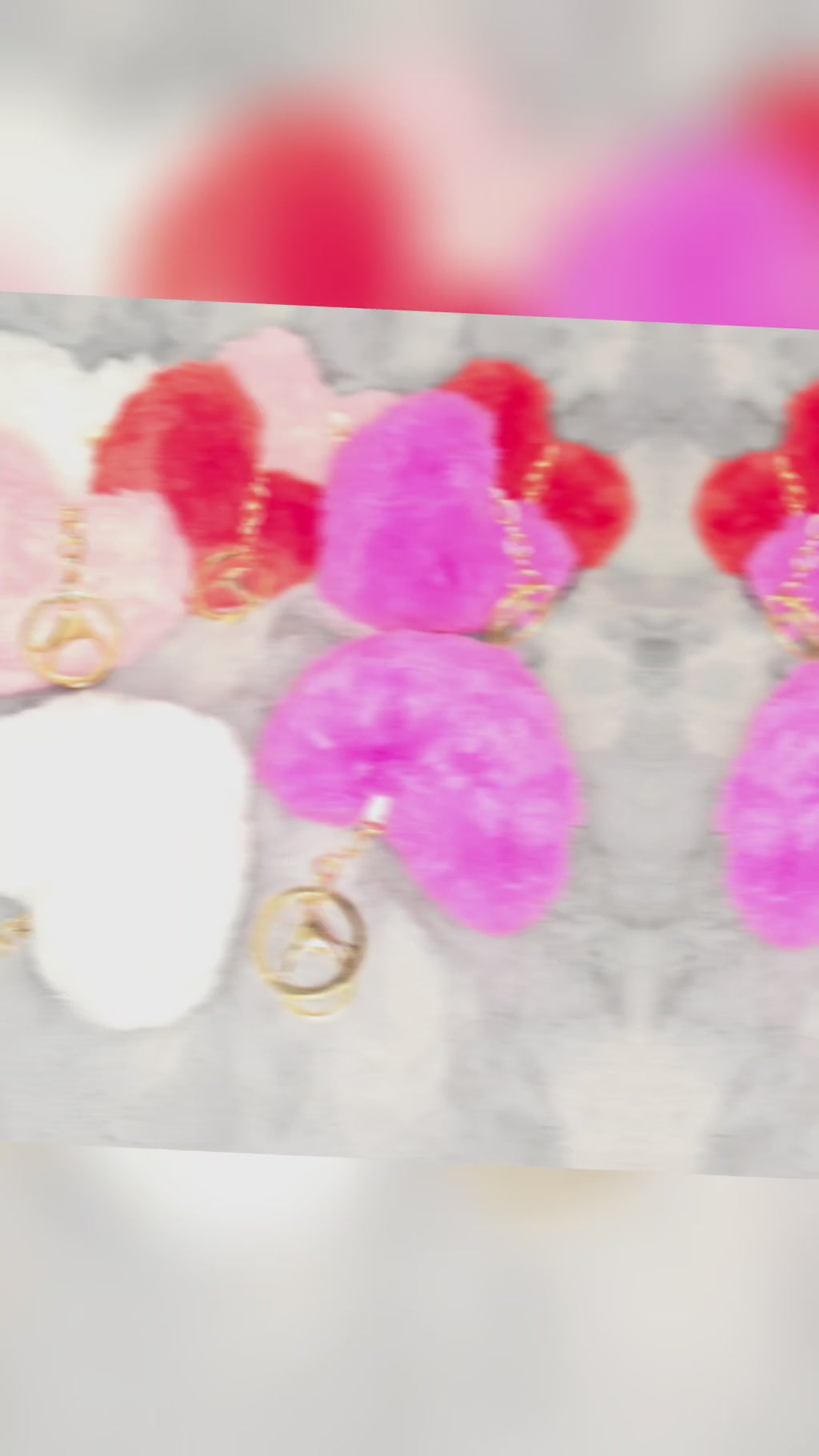 Fluffy Heart keychains