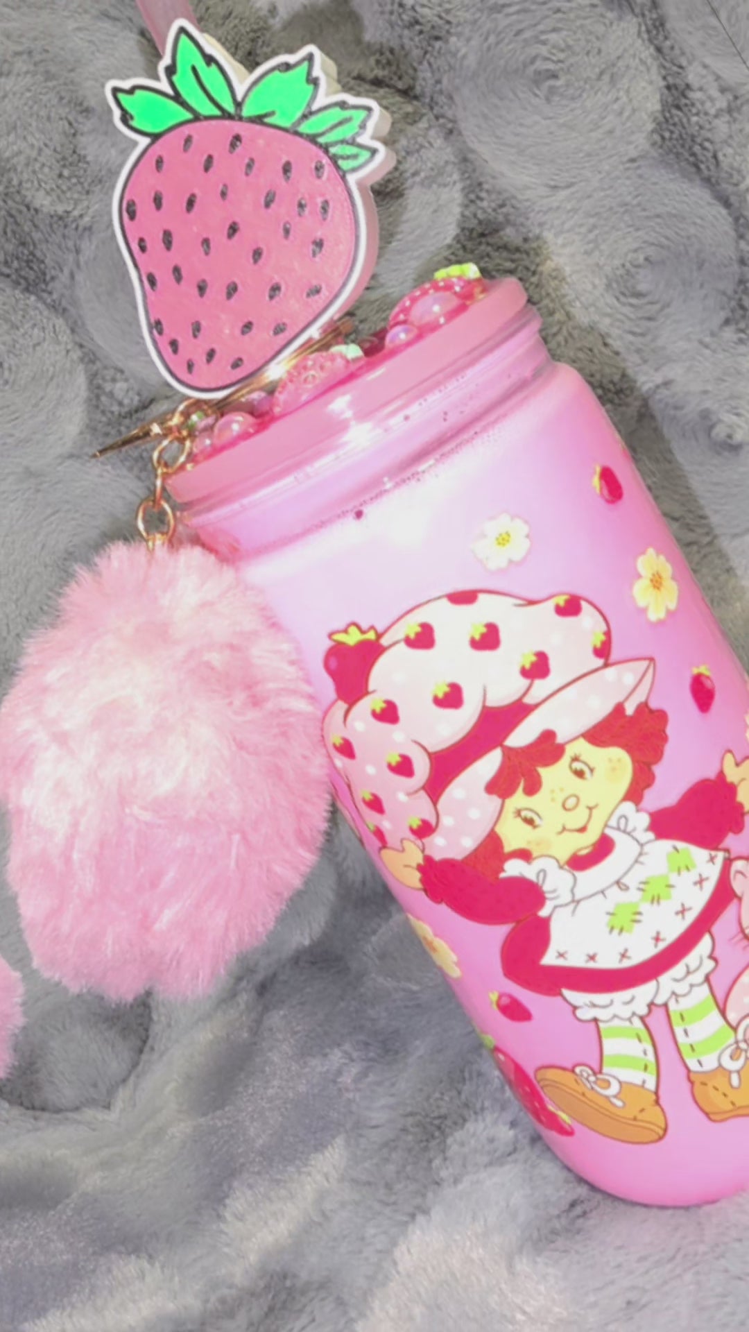 Strawberry Short Cake snow globe tumbler set