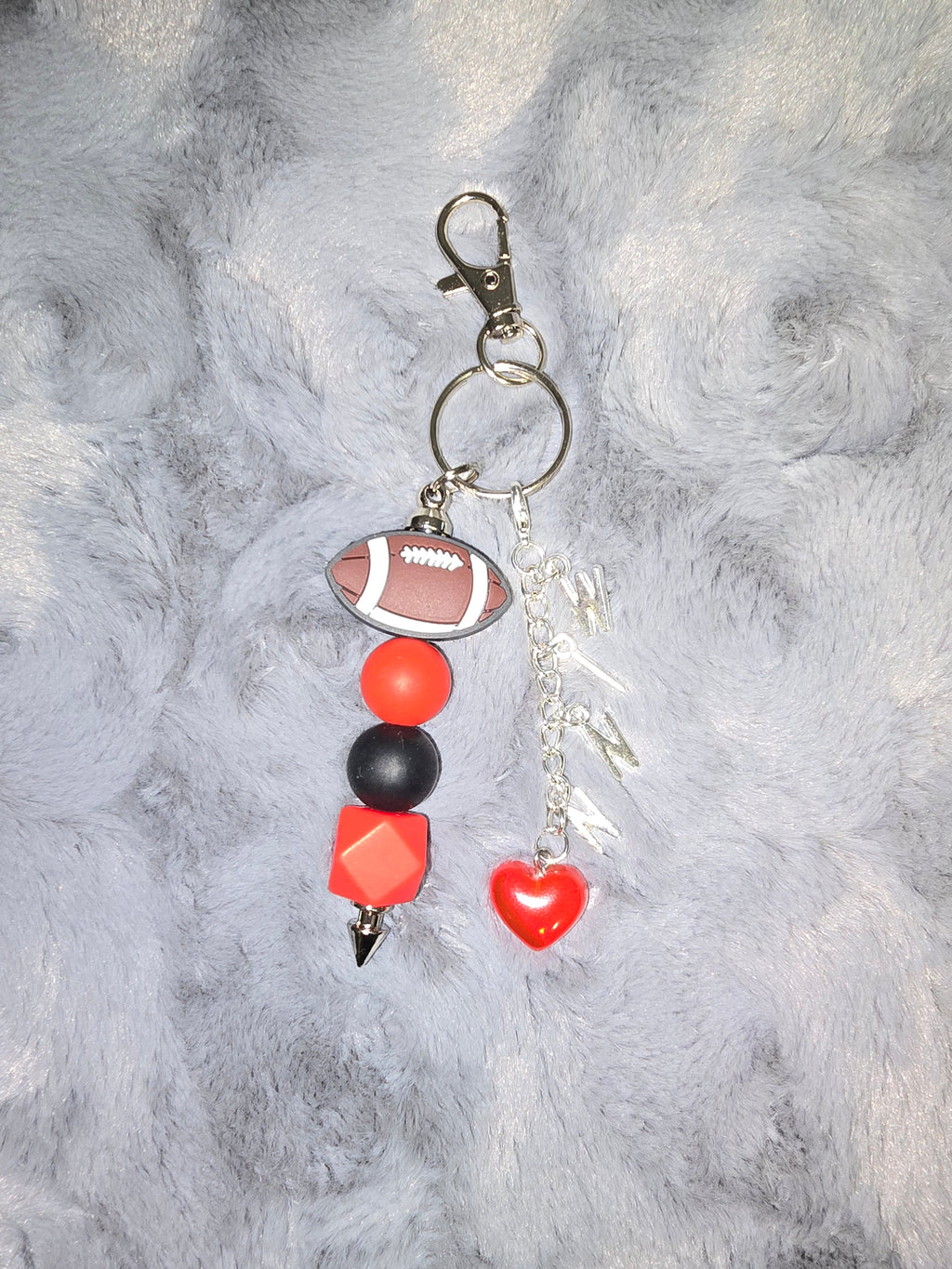 Football beaded keychain
