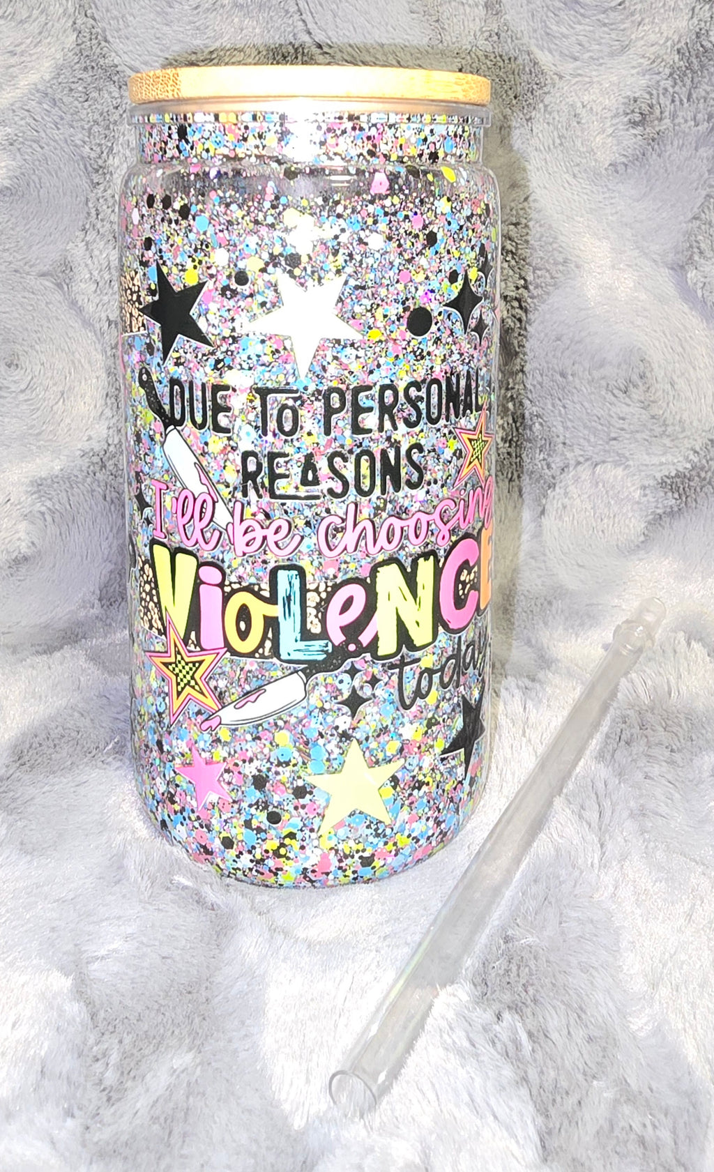 Sarcastic glow in the dark snow globe tumbler