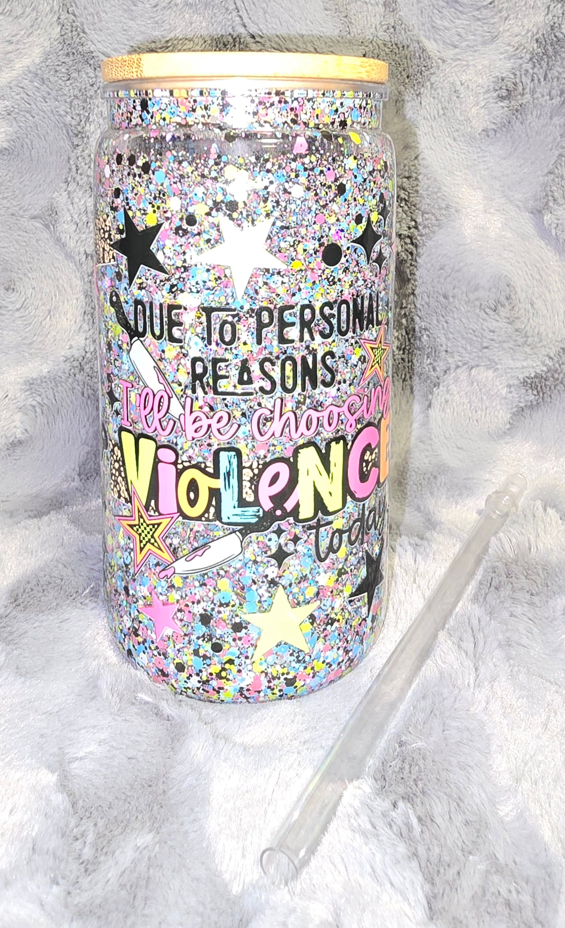 Sarcastic glow in the dark snow globe tumbler
