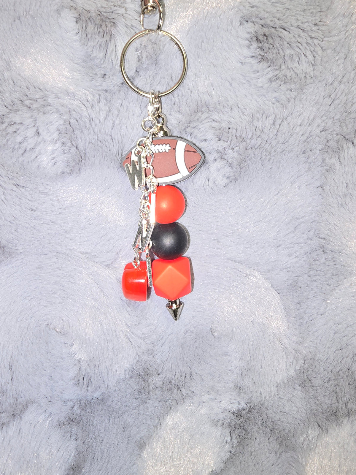 Football beaded keychain