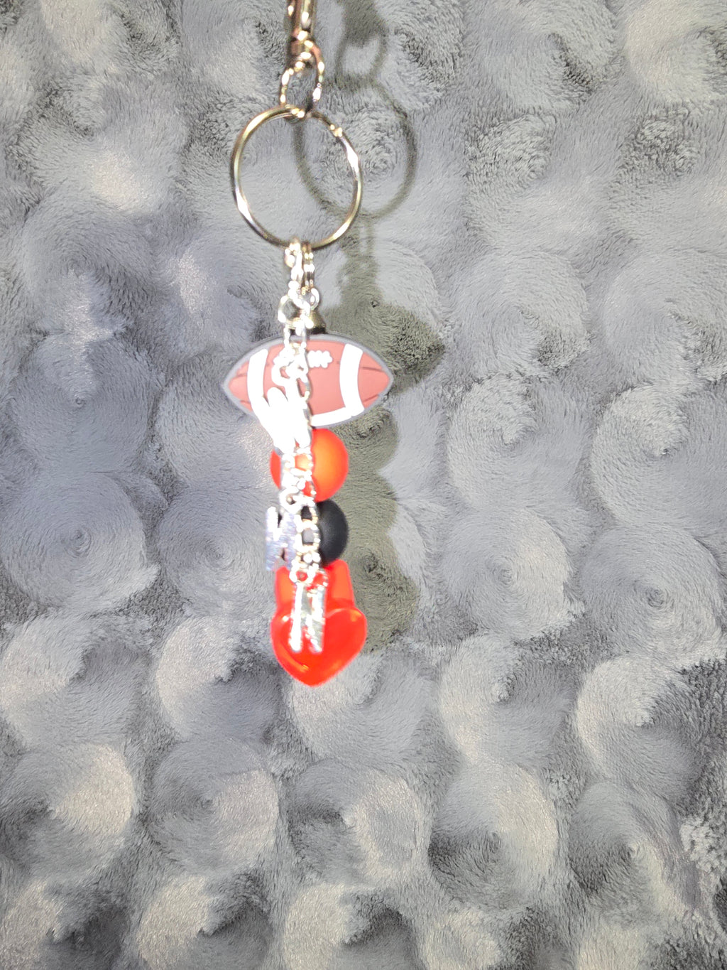 Football beaded keychain