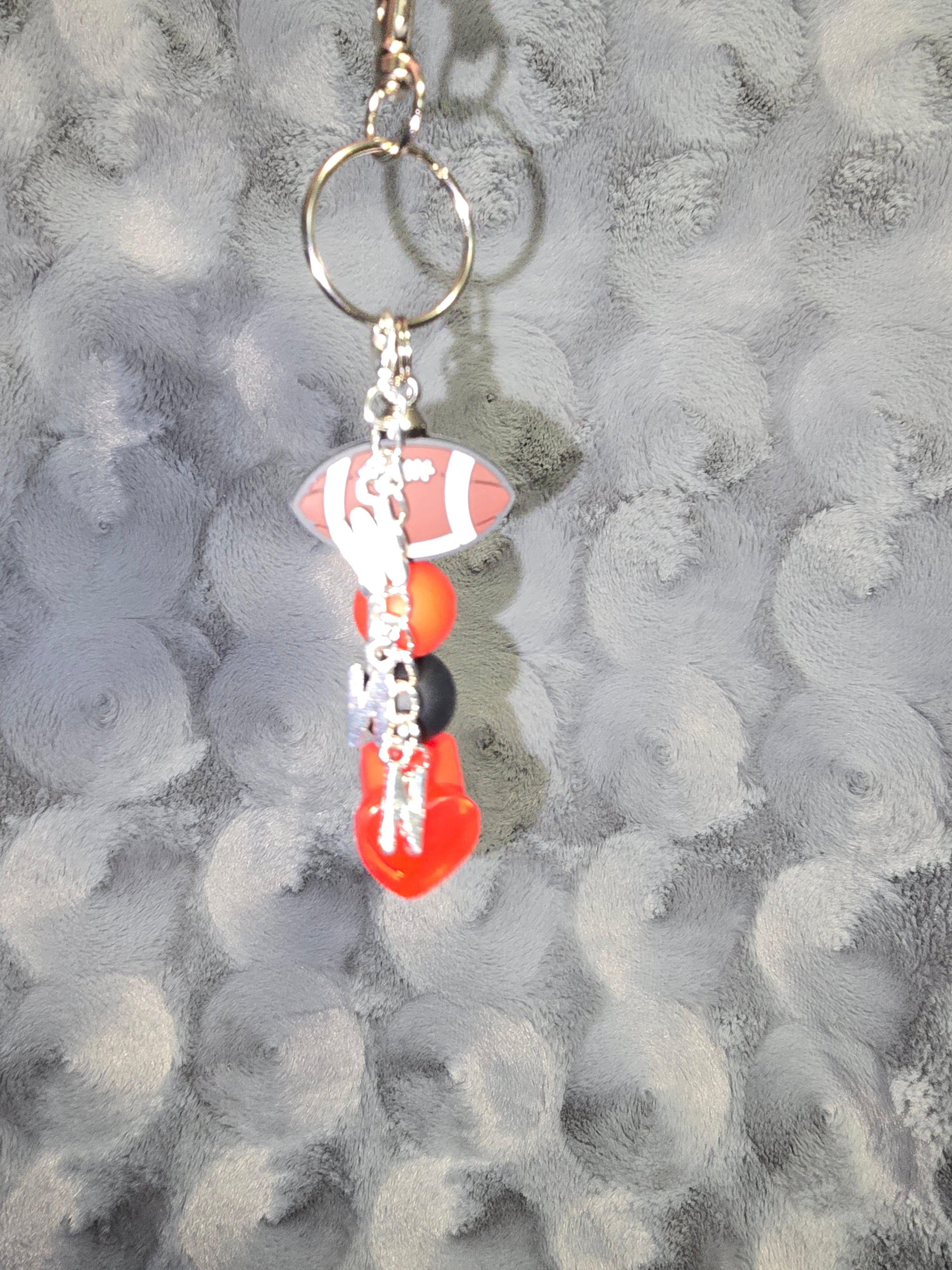 Football beaded keychain